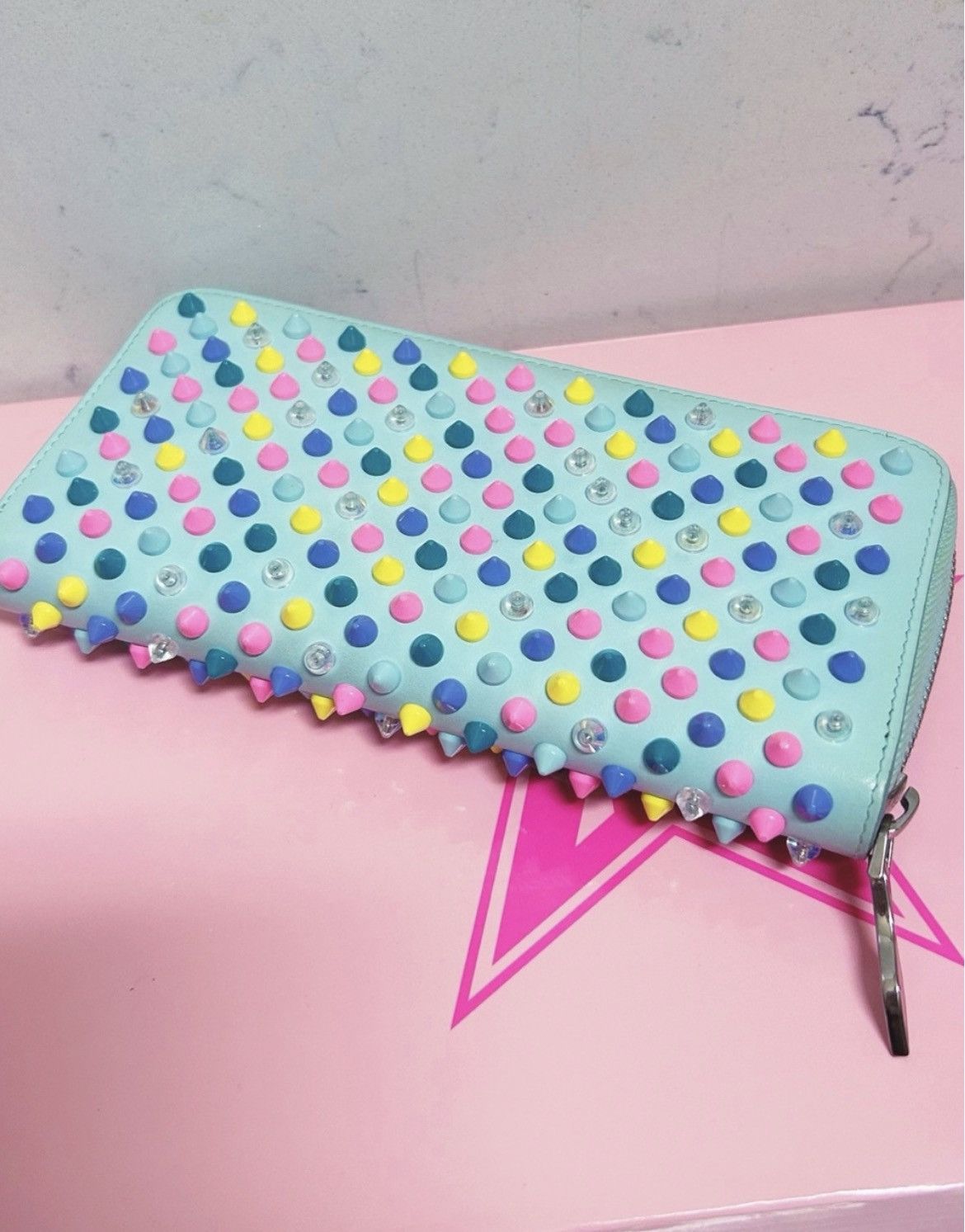 Christian Louboutin Authentic Christian Louboutin Panettone Spiked Pastel Wallet Size ONE SIZE - 12 Thumbnail