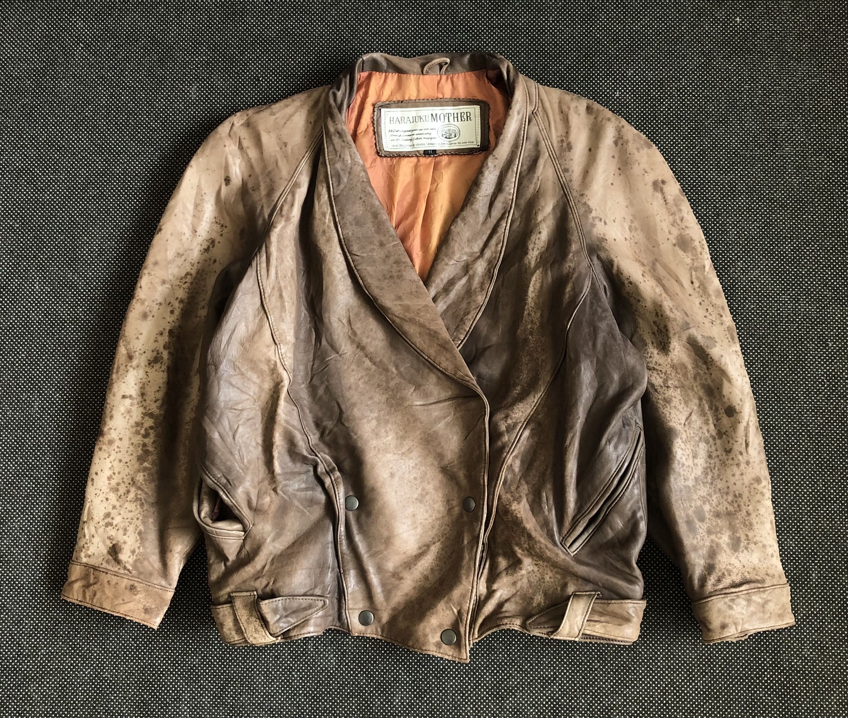 Japanese Brand VINTAGE 80’S HARAJUKU MOTHER LAMBSKIN BELTED BLOUSON JACKET Size M / US 6-8 / IT 42-44 - 1 Thumbnail