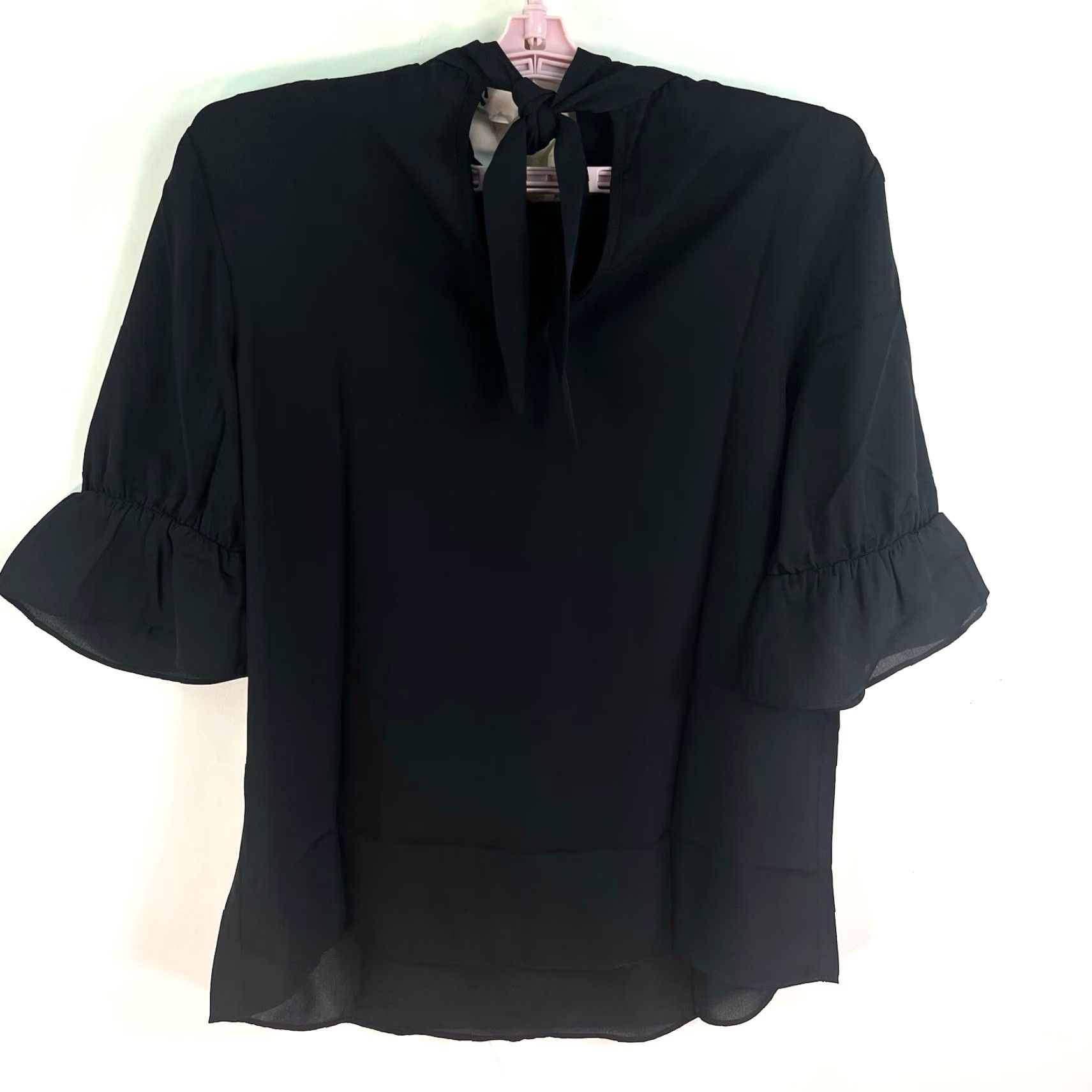 Vintage Three Eighty Two Nora Puff Sleeve Turtleneck Blouse Womens XS Black Size XS / US 0-2 / IT 36-38 - 5 Thumbnail