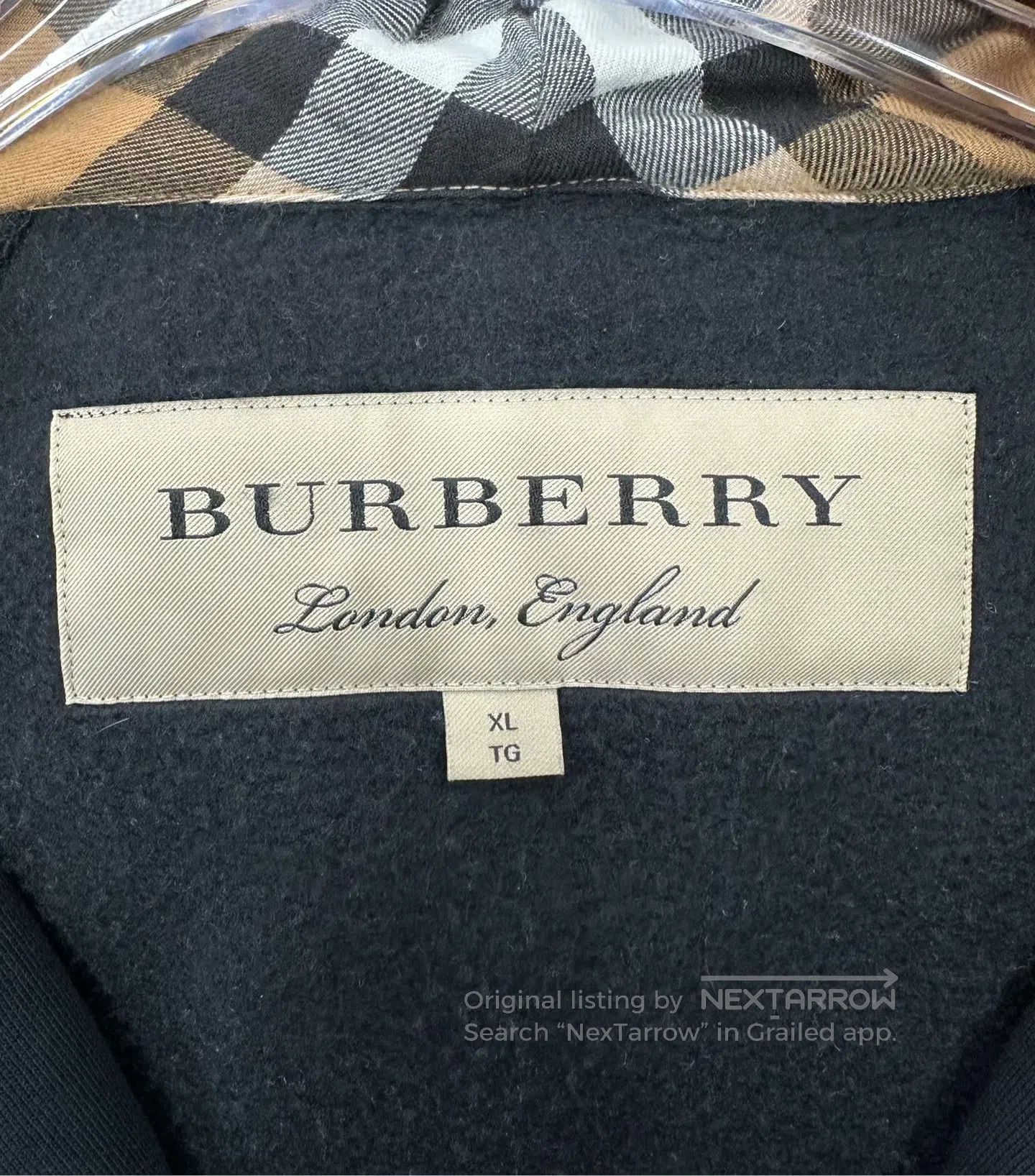 Burberry Burberry Black Plaid Zip-Up Hooded Sweatshirt Jacket| Size XL / US 12-14 / IT 48-50 - 3 Thumbnail