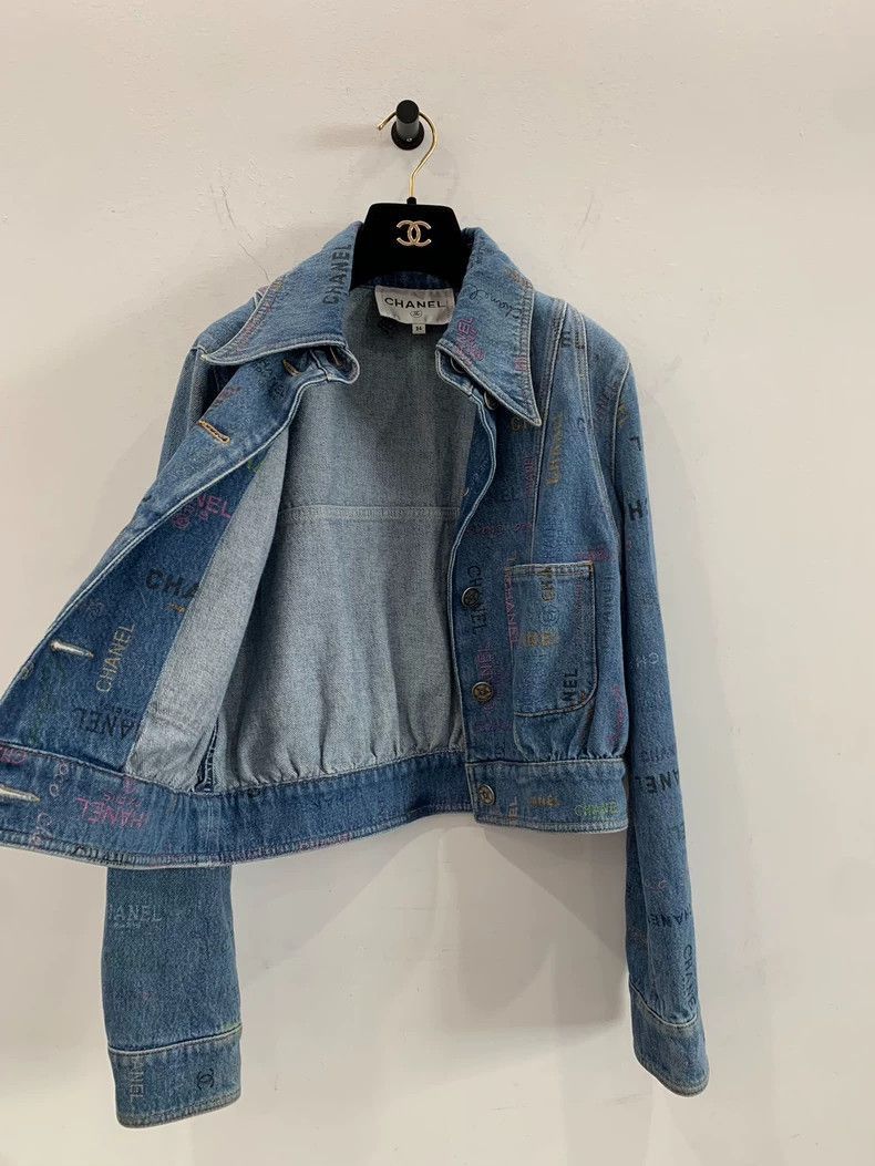 Chanel Chanel Denim Jacket with Colorful Graffiti Size XS / US 0-2 / IT 36-38 - 3 Thumbnail