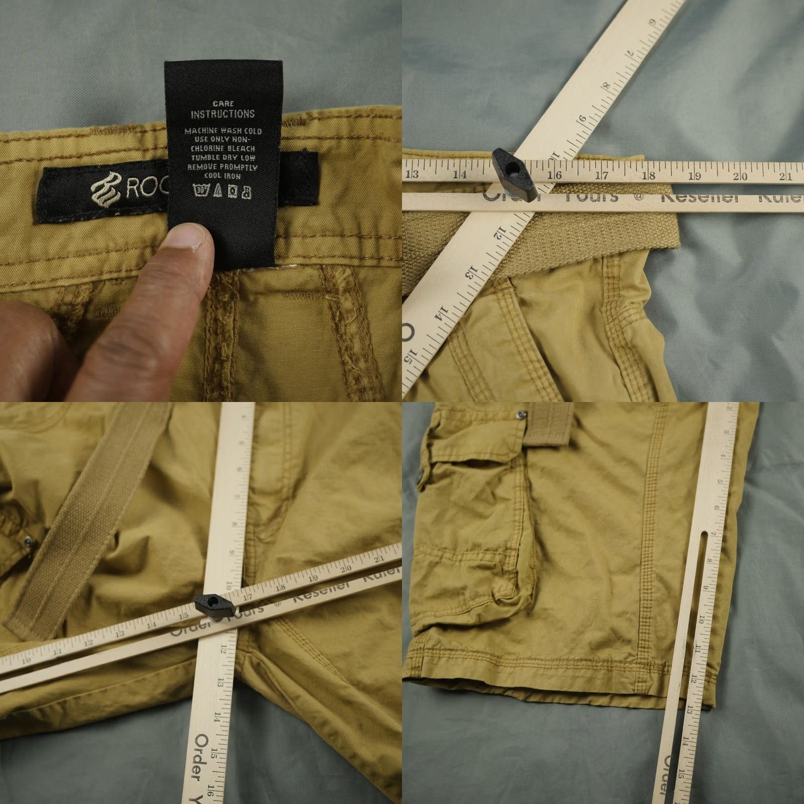Rocawear VINTAGE Rocawear Cargo Shorts Mens 34 Khaki Belted Multi-Pocket Utility Hip Hop Streetwear Shorts Mens 34 Beige Cargo Pocket Belted Pockets Size US 34 / EU 50 - 8 Thumbnail