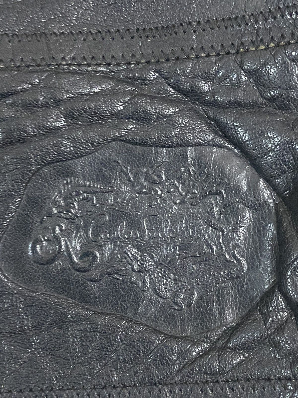 Vintage Vintage Black Carlos Felchi Leather Sling Bag Size ONE SIZE - 5 Thumbnail
