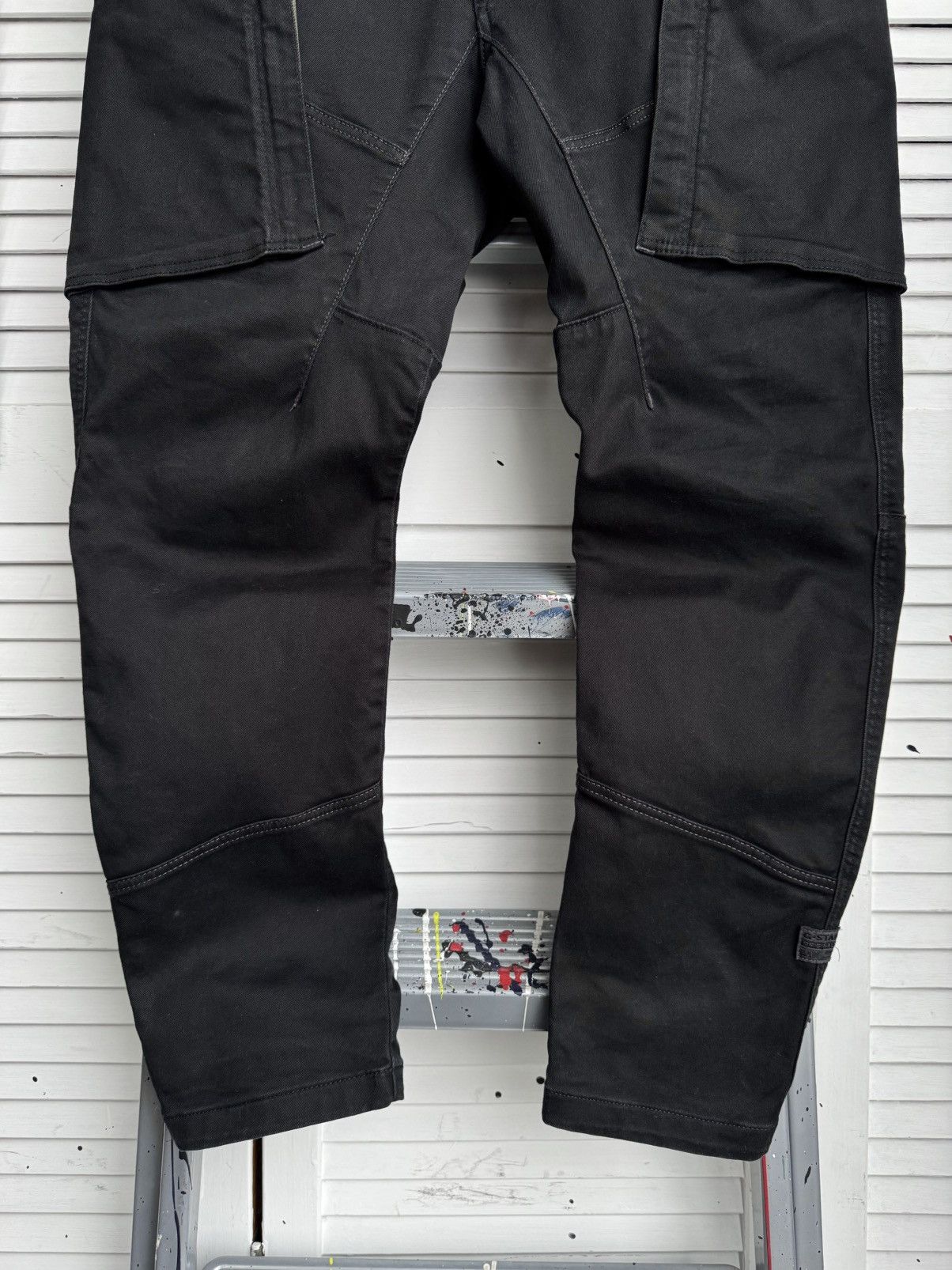 G-Star G-Star RAW 3D Skinny Cargo Black Pants 33x30 Size US 33 - 3 Thumbnail