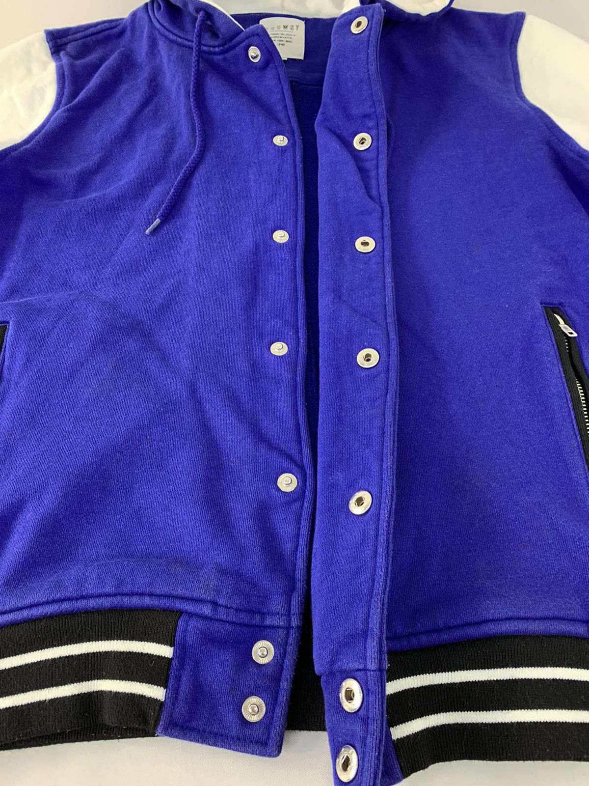 Japanese Brand Browny Simple Varsity Bomber Hooded Jacket Snap Button Size M / US 6-8 / IT 42-44 - 4 Thumbnail
