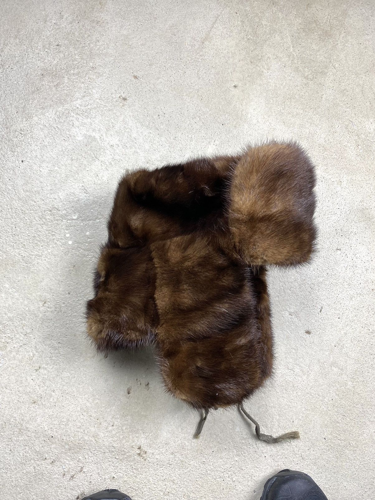 Vintage Vintage Soviet Era Black Fur Ushanka Trapper Hat Winter Cap Size ONE SIZE - 2 Thumbnail