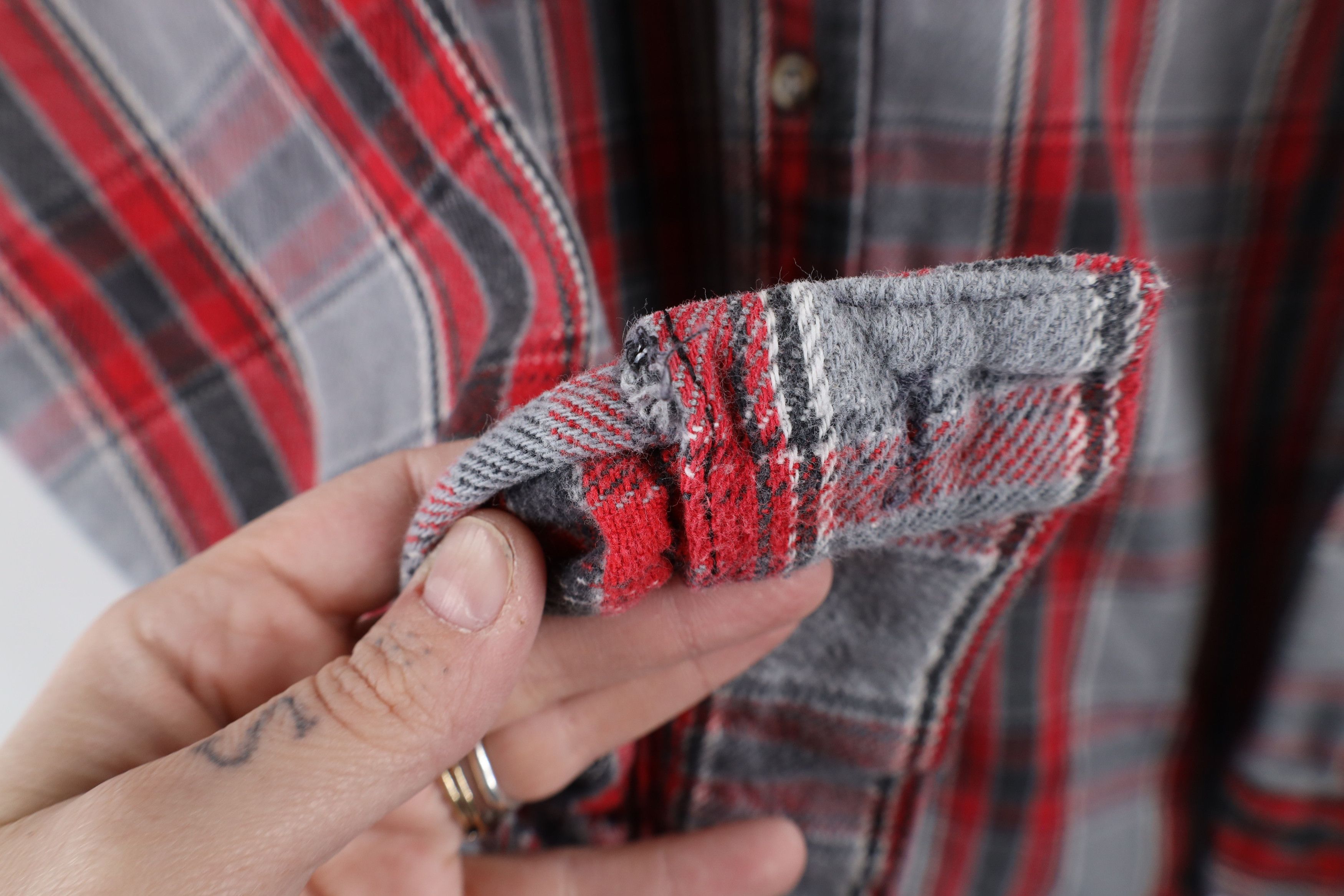 Vintage Vintage 90s Streetwear Heavyweight Button Shirt Plaid Size US L / EU 52-54 / 3 - 5 Thumbnail