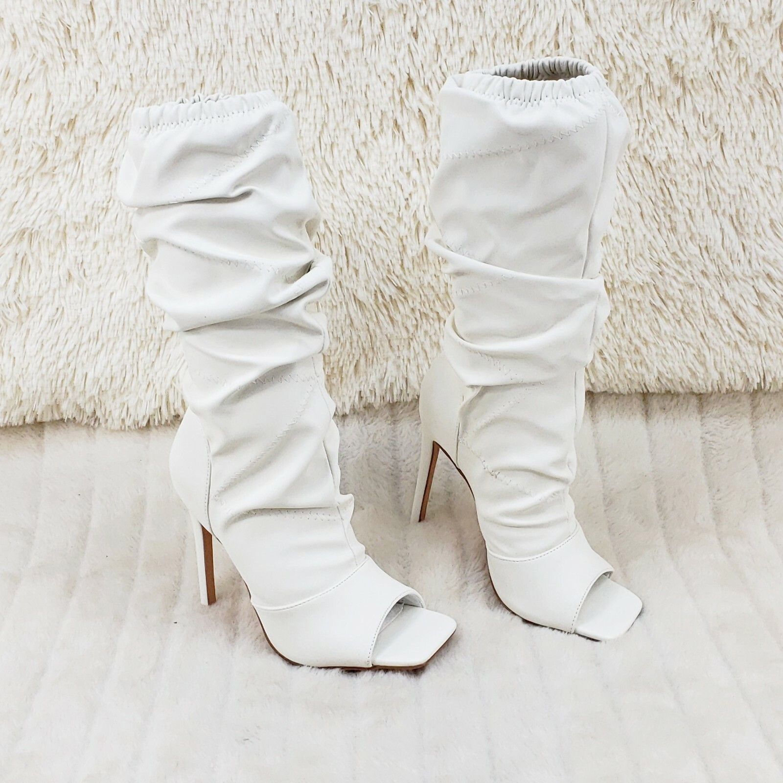Other Victoria Bone White Square toe Mid Calf Adjustable Slouch Sc Size US 11 / IT 41 - 2 Thumbnail
