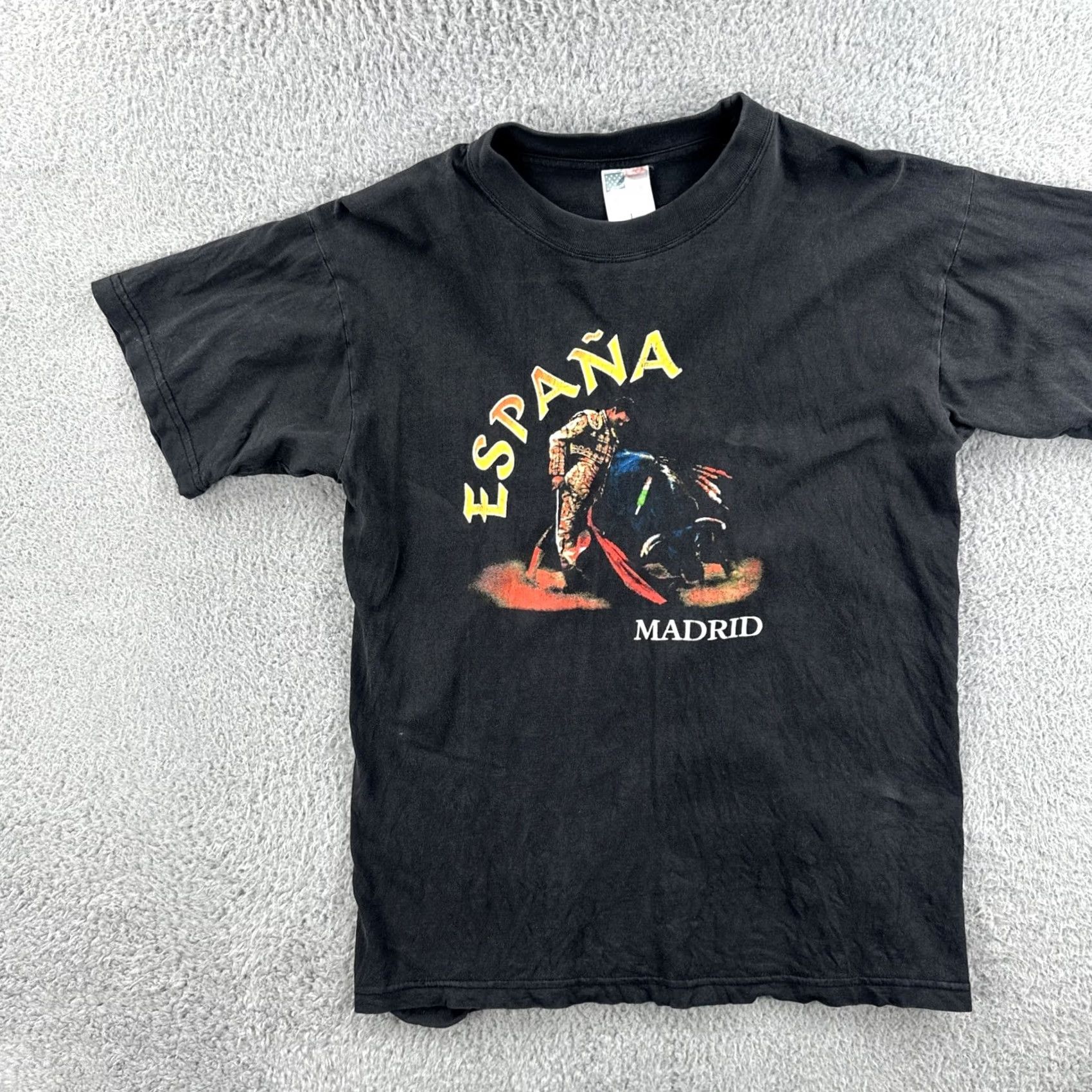 Vintage VINTAGE American Style T-Shirt Mens Large Black Bullfighter Madrid Graphic 90s Animals Shirt Size US L / EU 52-54 / 3 - 3 Thumbnail