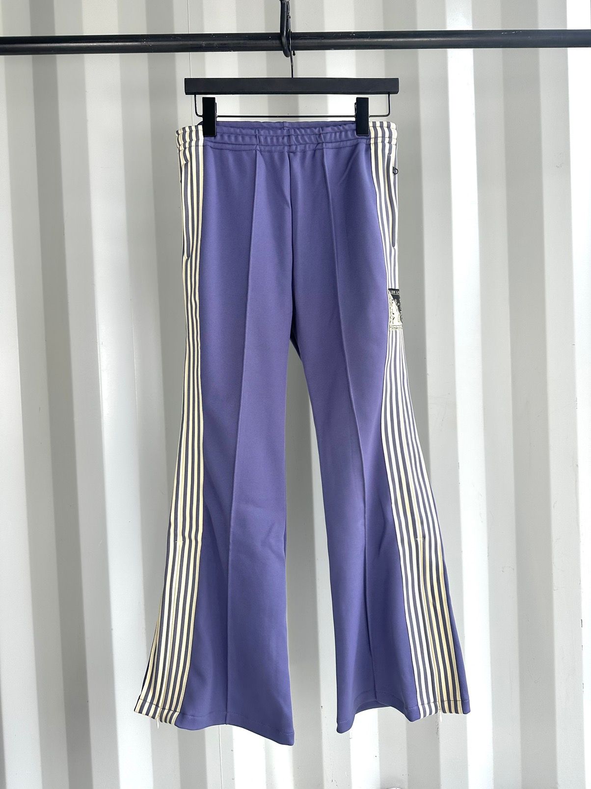 Pre-owned Kapital Striped Flare Track Pants In Purple