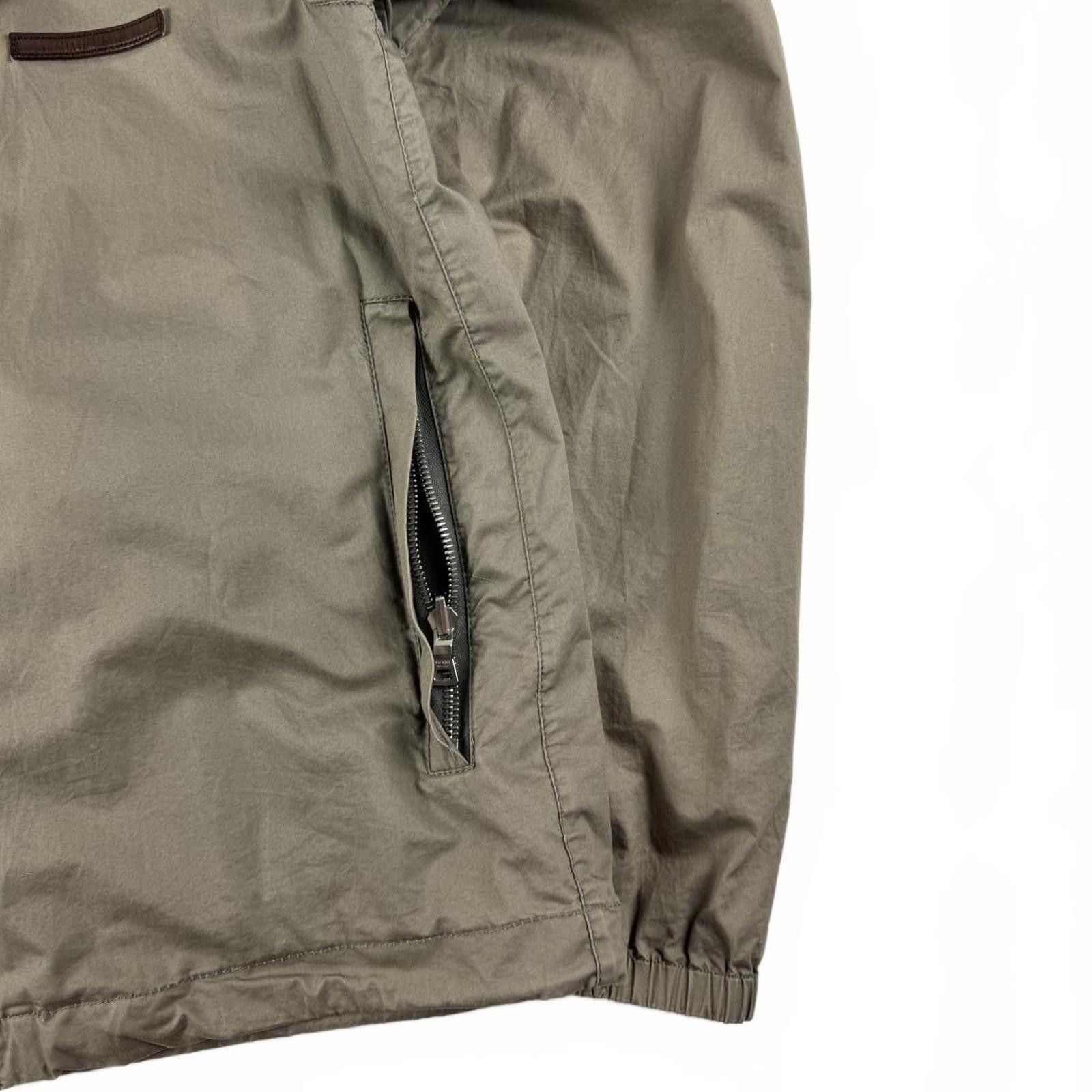 Prada Prada Sport Leather Tab Zip Up Packable Jacket Beige Medium Size US M / EU 48-50 / 2 - 3 Thumbnail