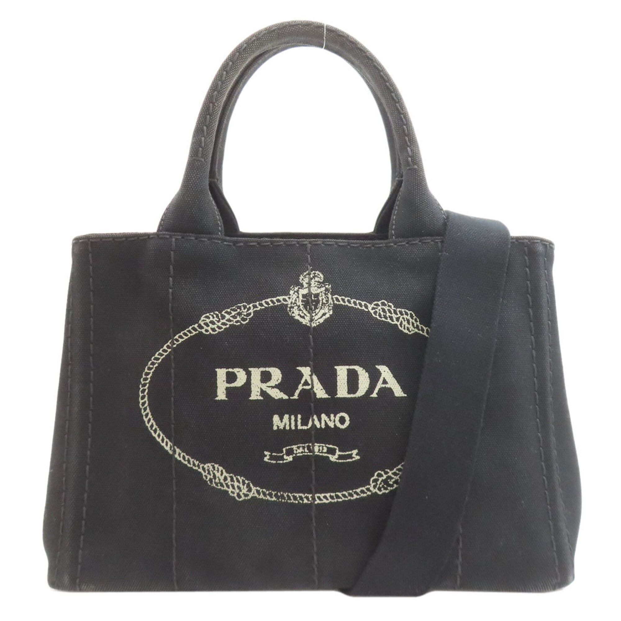 Prada Prada B2439G Canapa 2-Way Handbag Canvas Women's PRADA Size ONE SIZE - 1 Thumbnail