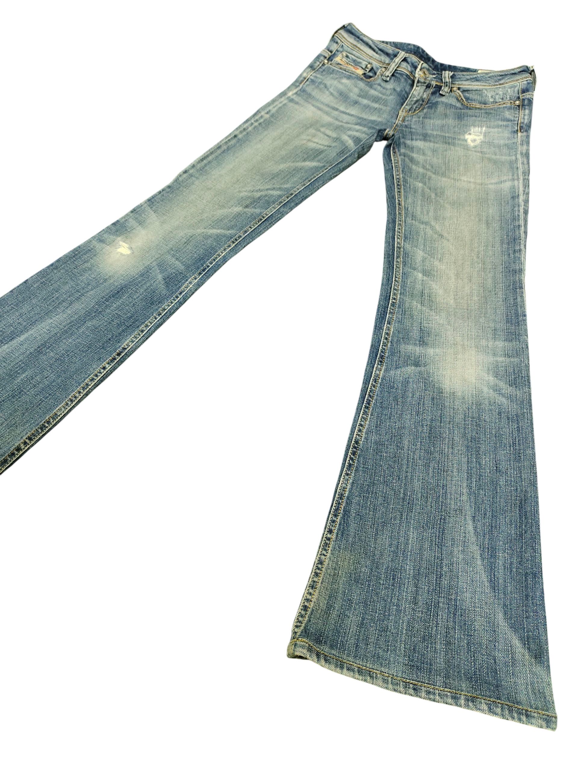Flare Jeans Diesel Bebel Distress Denim Bootcut Low Rise