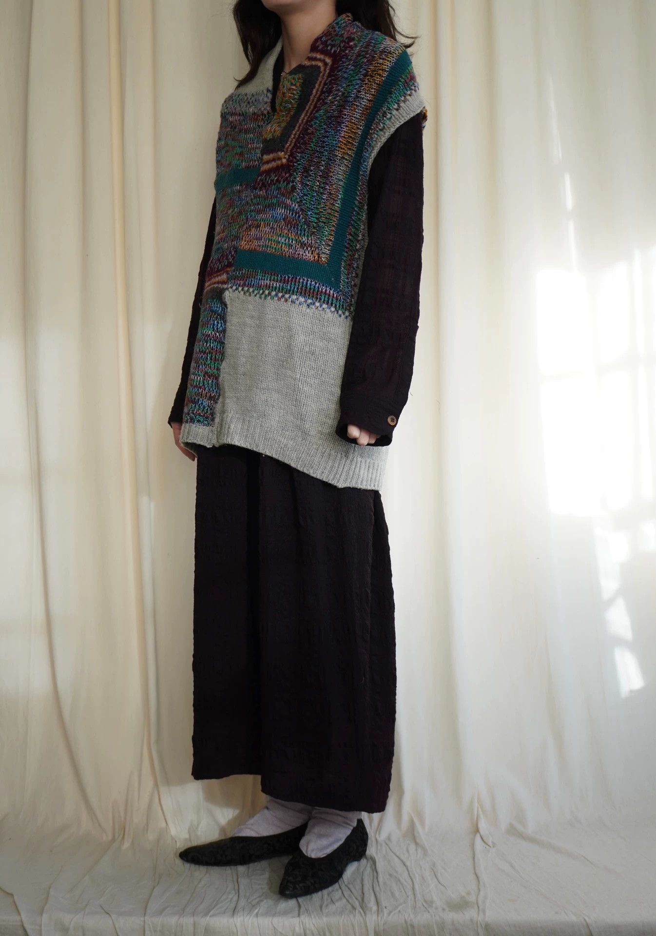 Dries Van Noten Dries Van Noten 1990s Rare Multicolor Wool V-Neck Vest Size ONE SIZE - 6 Thumbnail