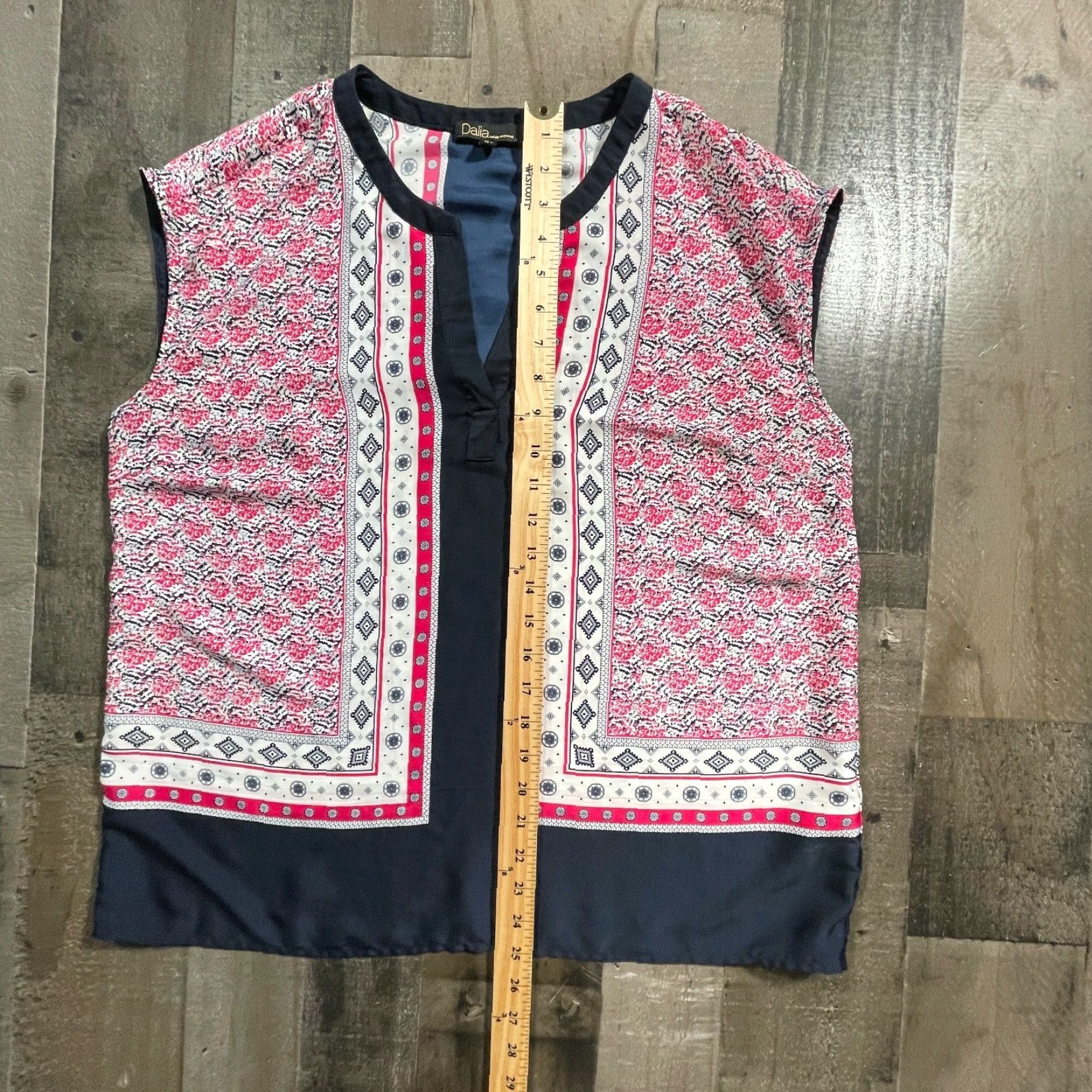Vintage Dalia Tank Womens L Pink Floral Sleeveless V-Neck Basic Casual Size L / US 10 / IT 46 - 6 Thumbnail