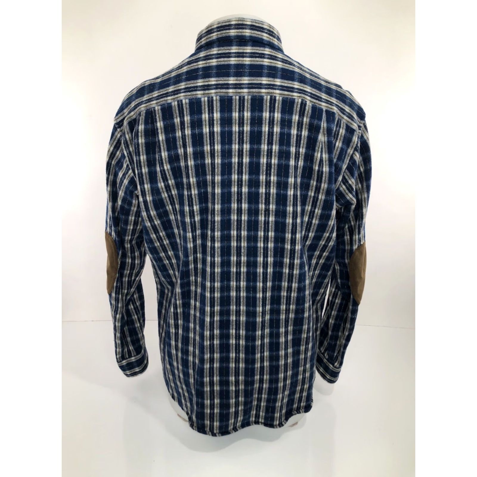 Pendleton Pendleton Plaid Wool Elbow Patch XL Tall Button-Up Shirt Mens Flannel Blue Brown White Size US XL / EU 56 / 4 - 5 Thumbnail
