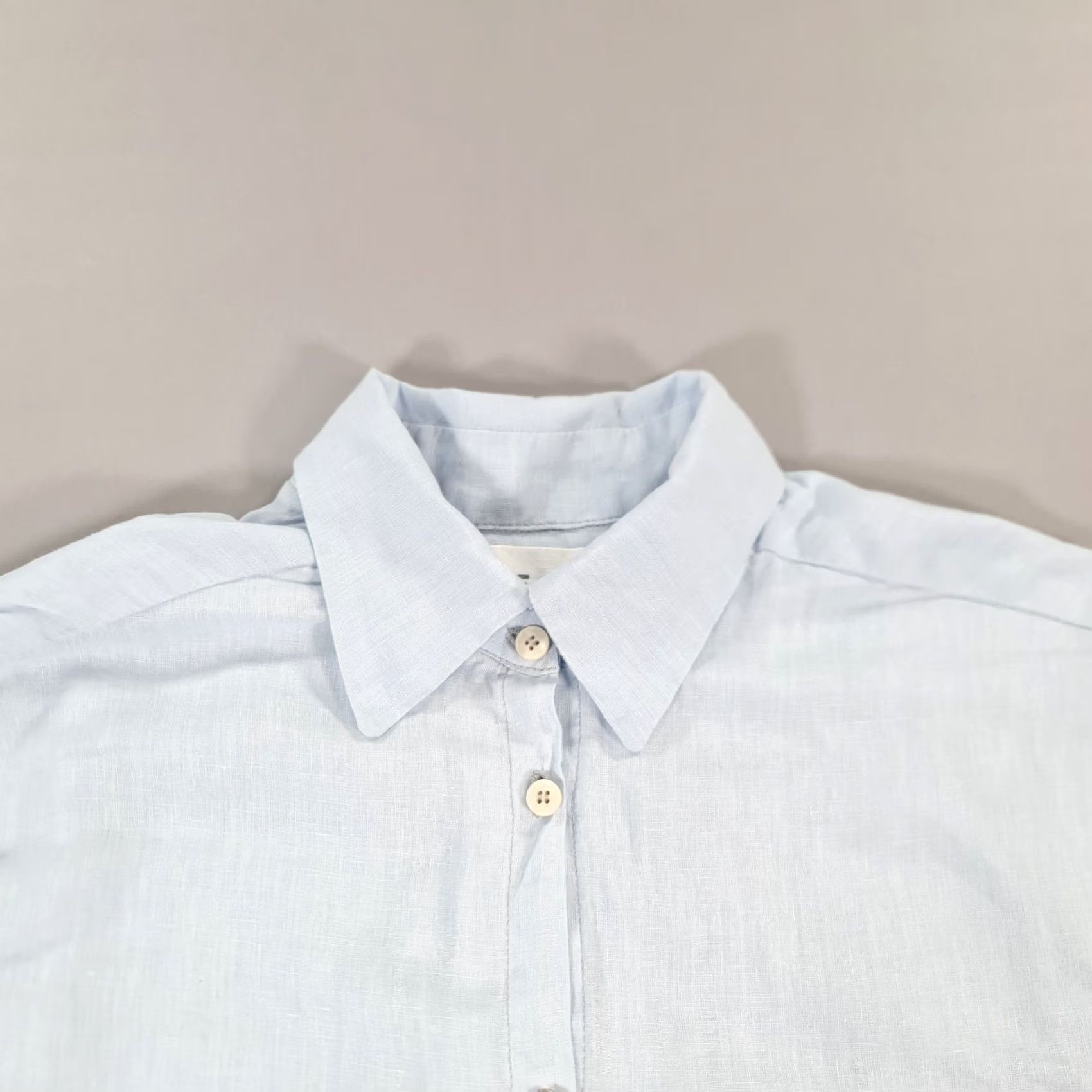 Vintage VINTAGE Cece Womens Shirt Blue Medium 100% Linen Breathable Long Sleeves Relaxed Fit Size M / US 6-8 / IT 42-44 - 2 Thumbnail