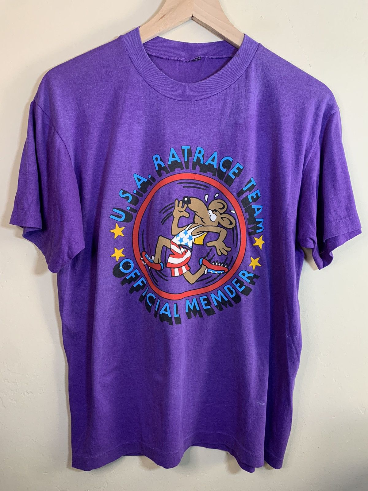 Vintage *RARE* Vintage 80’s USA Rat Race Team Official Member Shirt Size US L / EU 52-54 / 3 - 1 Thumbnail