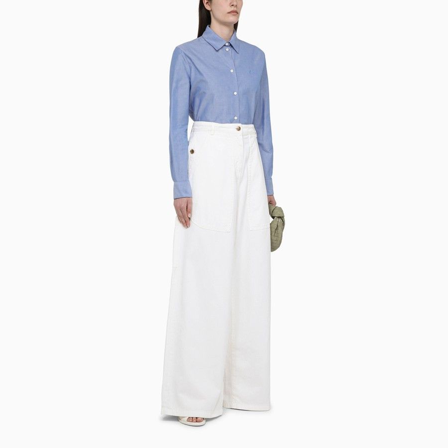 Etro o1d2blof0824 Wide Denim Trousers in White Size 26" / US 2 / IT 38 - 2 Thumbnail