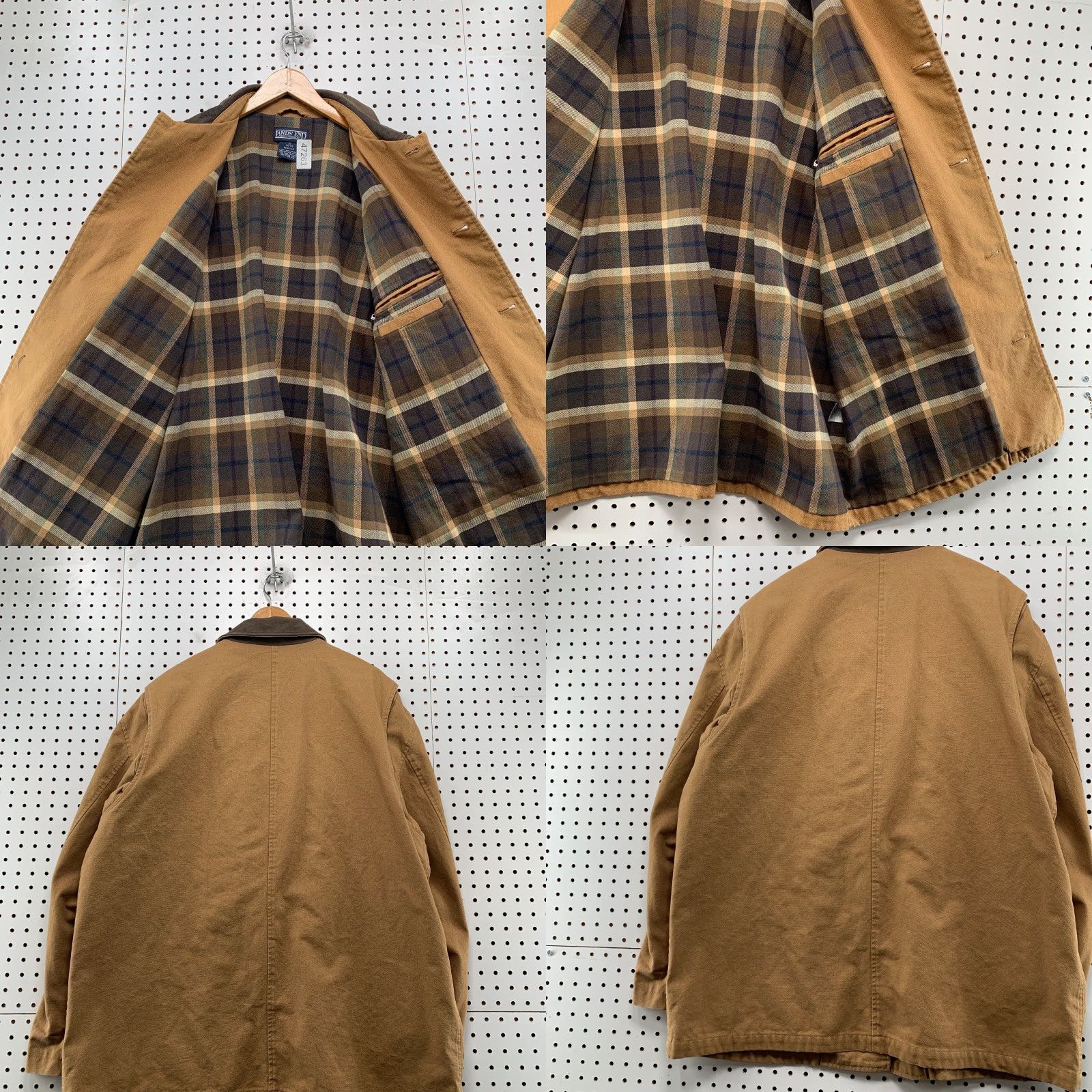 Lands' End VINTAGE Lands End Coat Mens XL Brown Canvas Barn Chore Flannel Plaid Leather Size US XL / EU 56 / 4 - 11 Thumbnail
