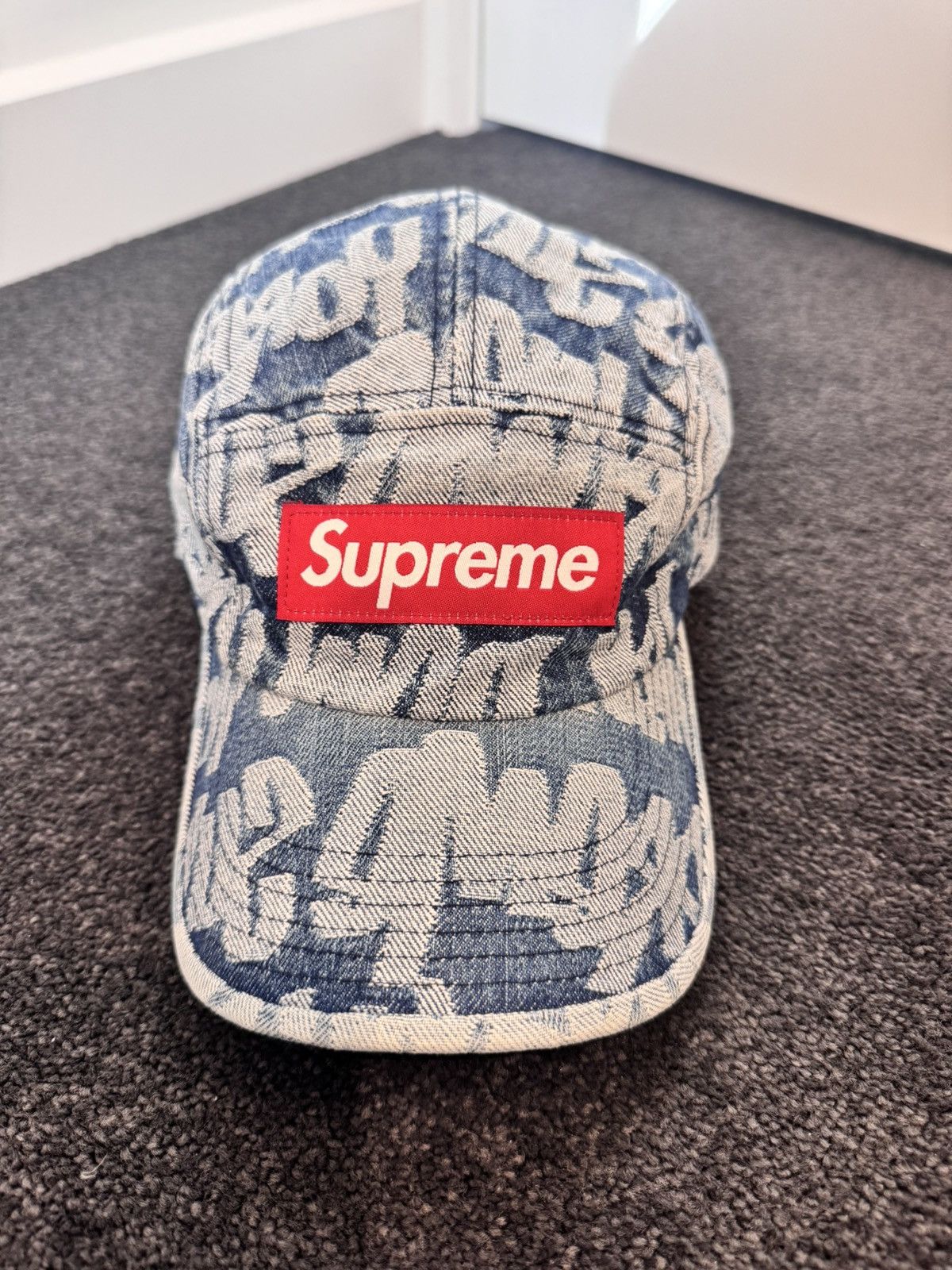 Supreme Supreme - Fat Tip Jacquard Denim Box Logo Hat Size ONE SIZE - 2 Thumbnail