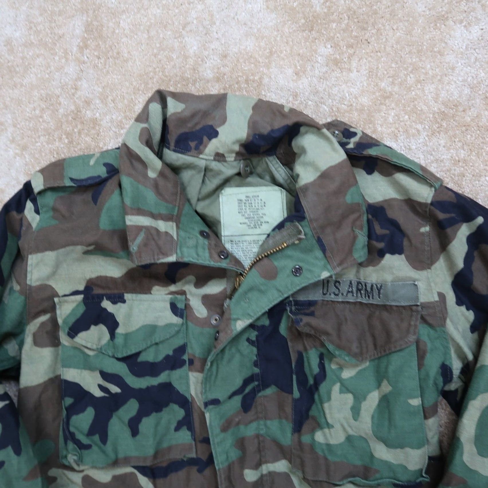 Vintage VINTAGE US ARMY Woodland Field Jacket Small Regular M65 / Military Jacket / Green / Camouflage / Full Zip / Hooded / Pockets / 80s / Men / Jacket Size US S / EU 44-46 / 1 - 4 Thumbnail