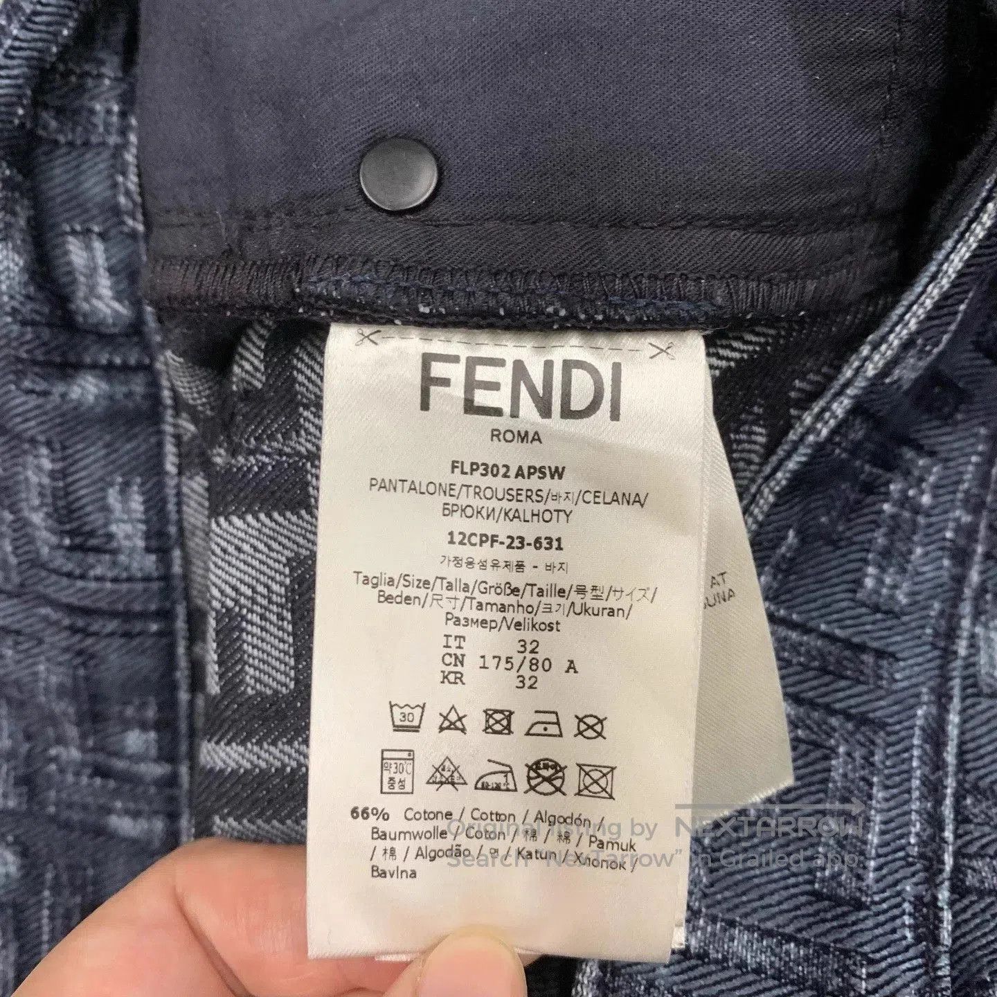 Fendi Blue Patterned Denim Jeans Size 32. Size US 32 / EU 48 - 5 Thumbnail