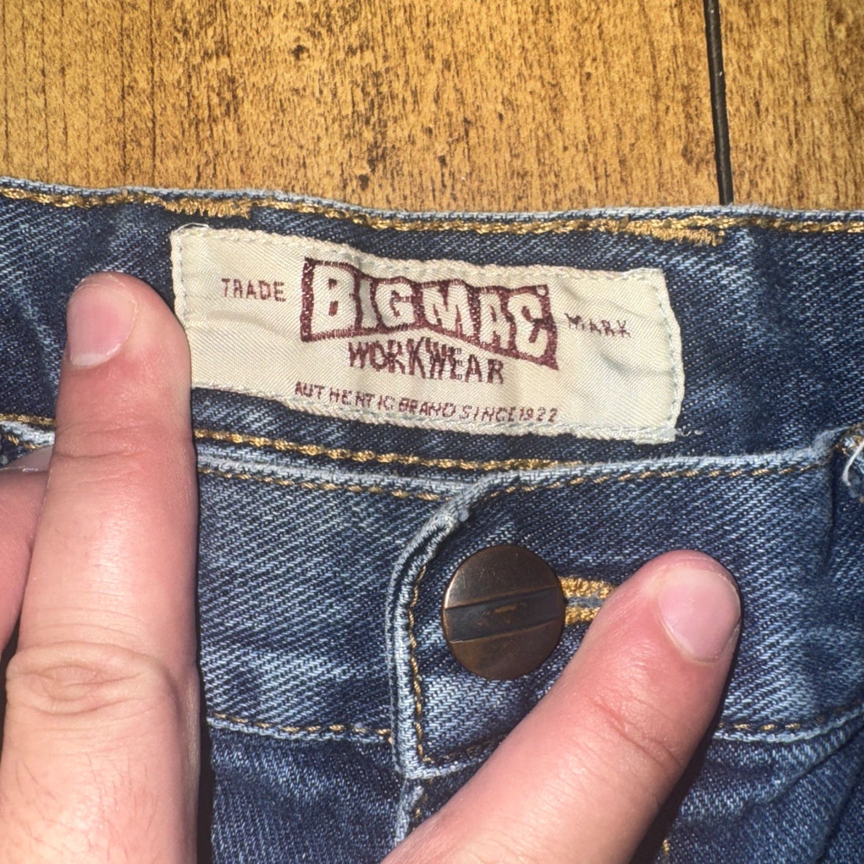 Vintage VINTAGE Big Mac Workwear Denim Shorts 31x12 Jorts Y2K 90s Carpenter Denim Blue Mens Size US 31 - 4 Thumbnail