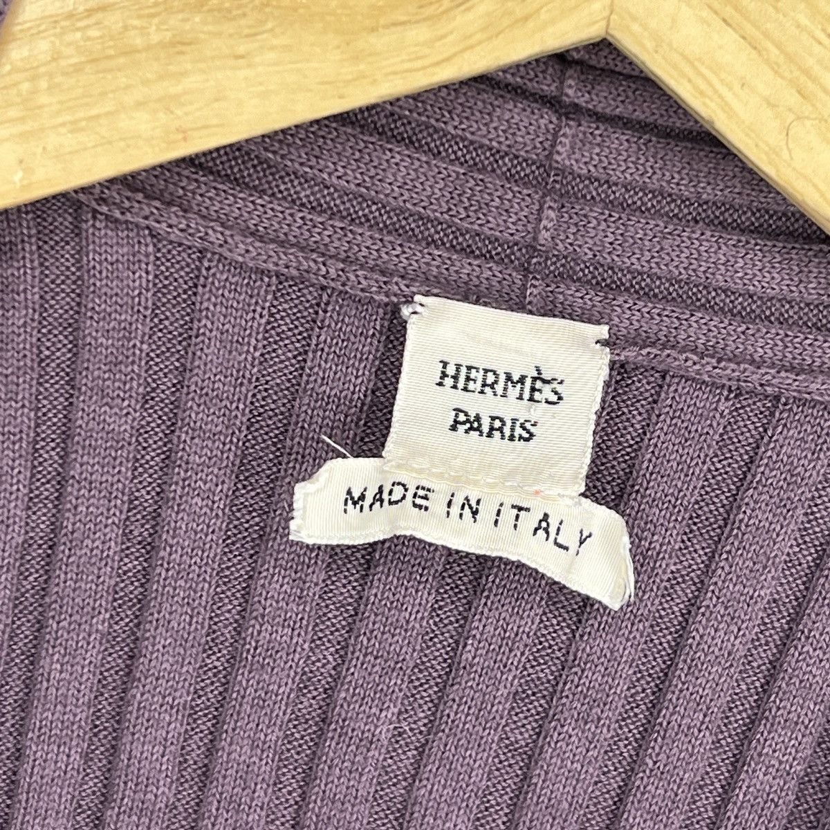 Hermes Hermes Cashmere Sweater Vest Ribbed Purple Size S / US 4 / IT 40 - 4 Thumbnail