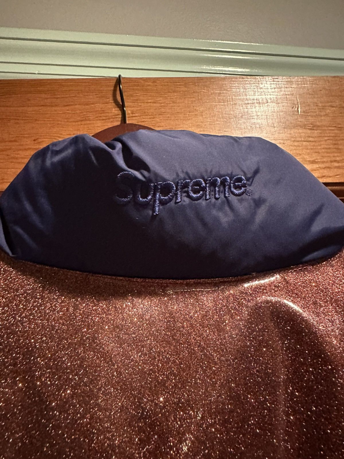 Supreme Supreme Glitter Yoke Down Puffer Jacket 'Navy' Size US M / EU 48-50 / 2 - 5 Thumbnail