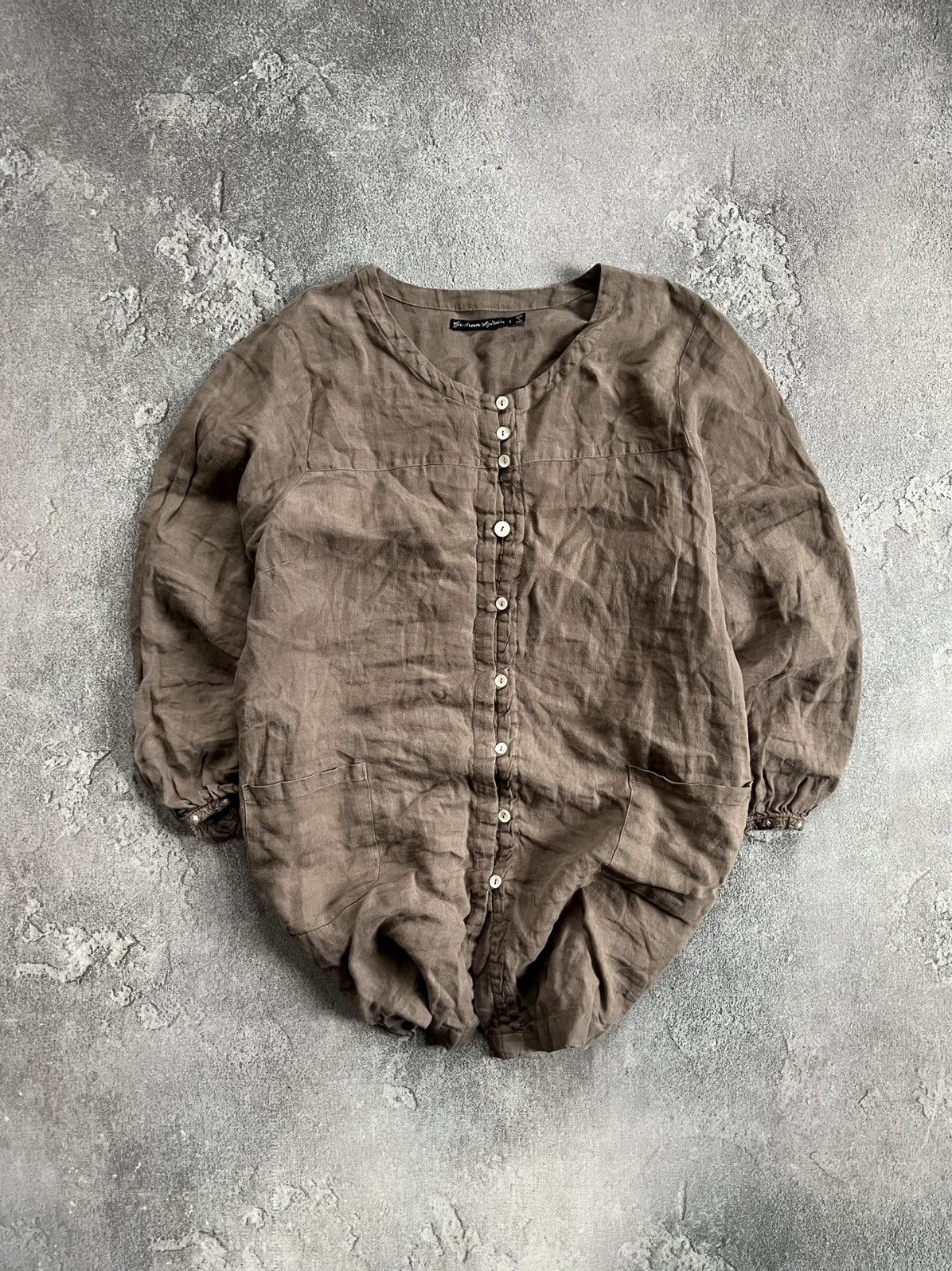 Gudrun Sjoden Gudrun Sjoden Linen Knit Long Sleeve Tunic Button Dress Sz L Size L / US 10 / IT 46 - 1 Thumbnail
