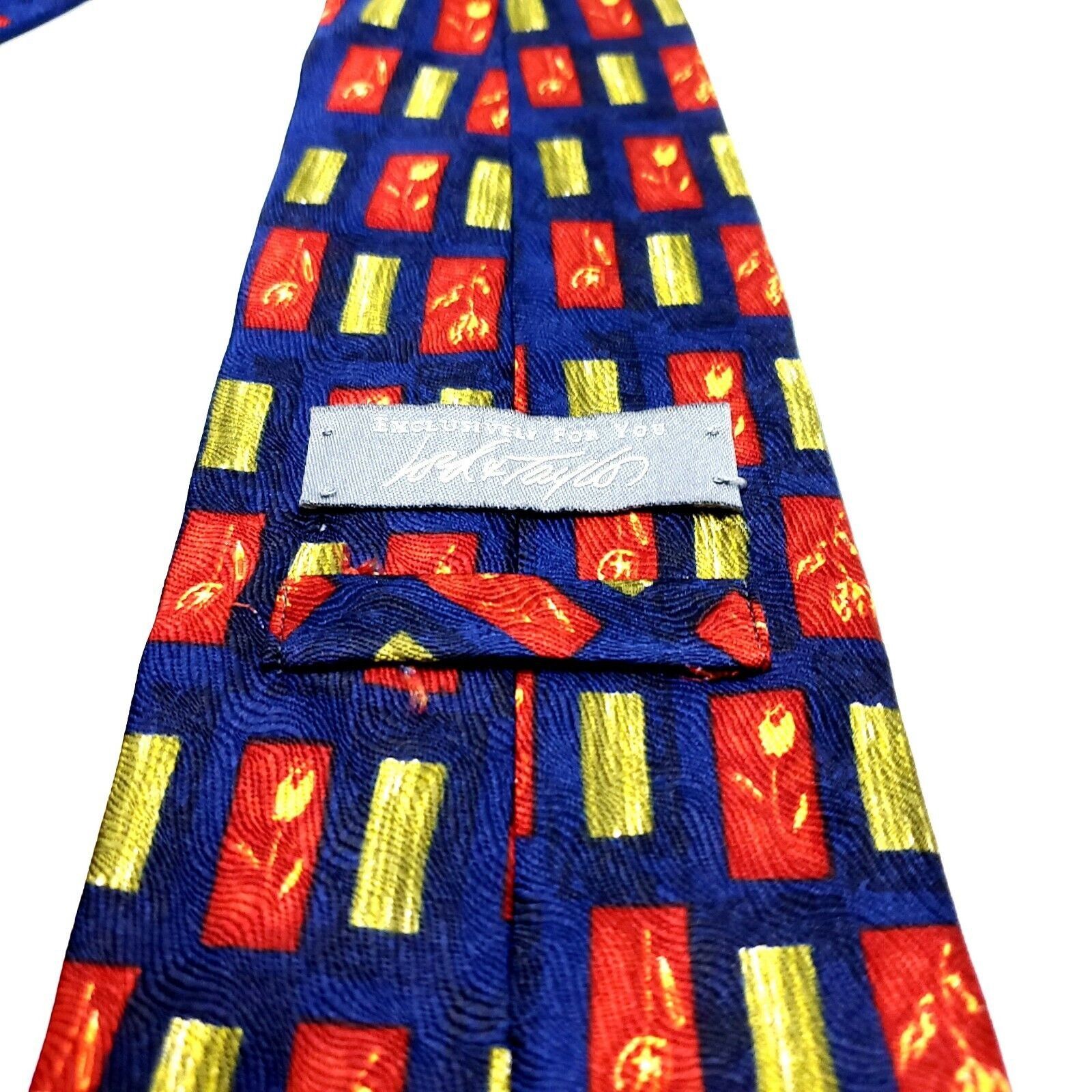 Lord & Taylor Lord Taylor Silk Tie Print Blue Geometric Short Size ONE SIZE - 5 Thumbnail