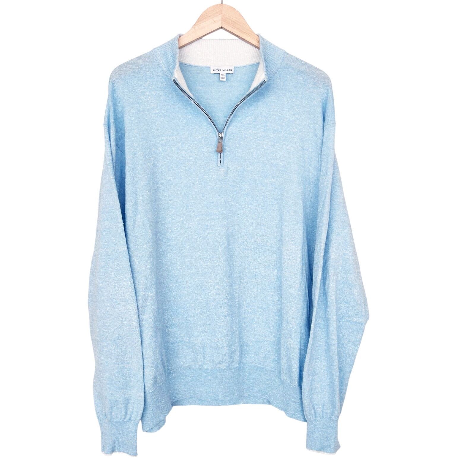 Peter Millar Peter Millar Crown Cool Blue Merino Wool Linen Sweater XXL Size US XXL / EU 58 / 5 - 2 Thumbnail