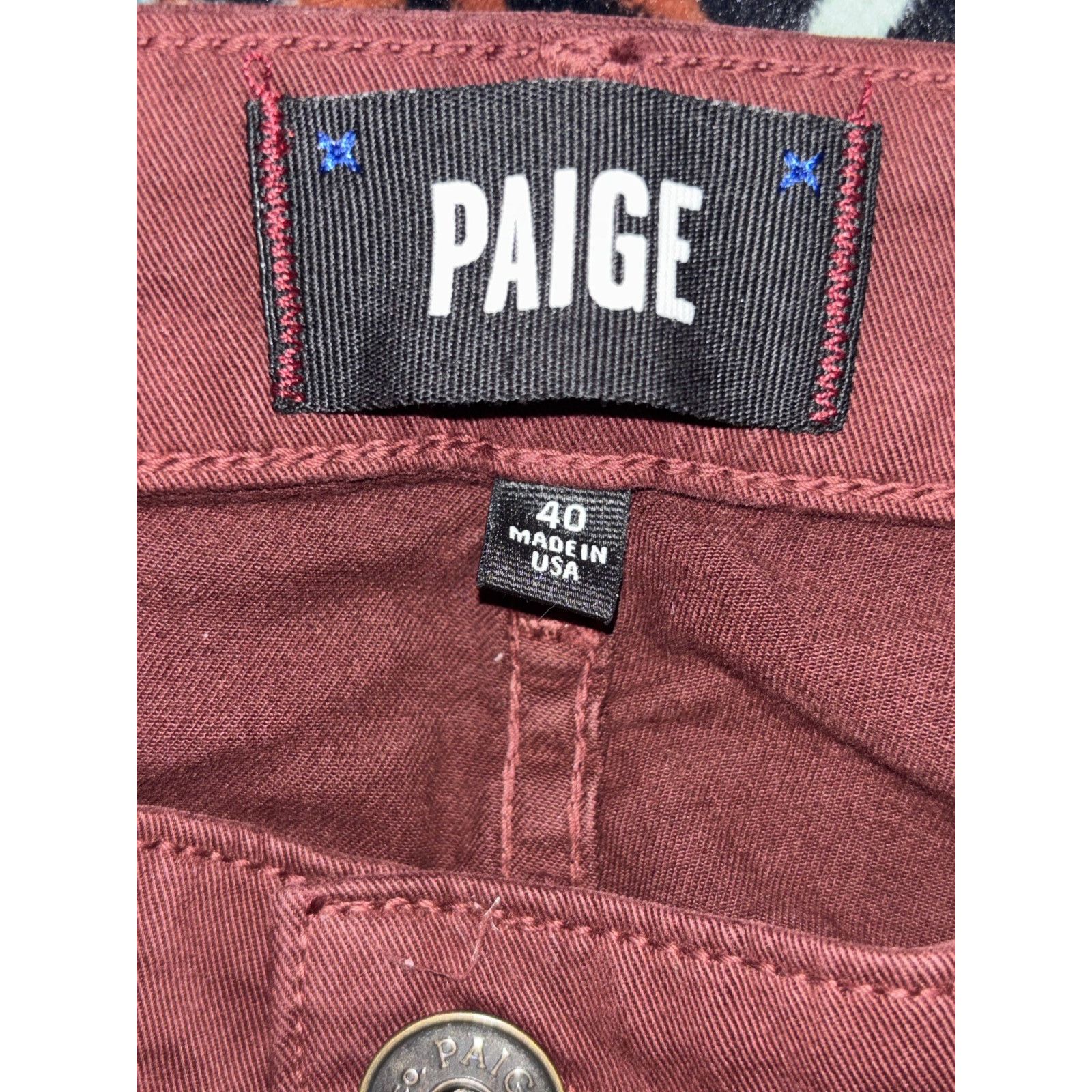 Paige Paige Normandie Jeans Mens Fit Burgundy Denim Pants Size US 40 / EU 56 - 3 Thumbnail