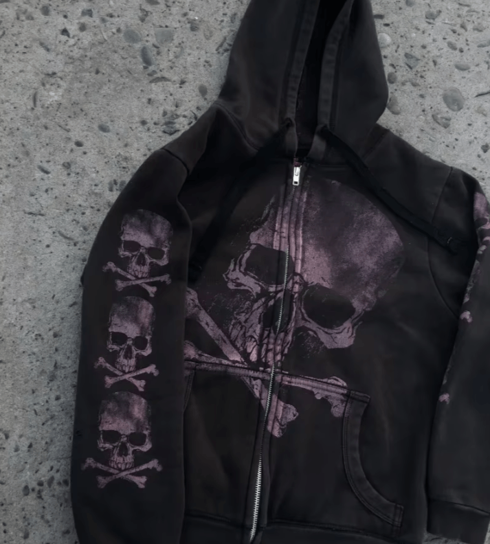 Japanese Brand Gothic dark skull letter print oversized hoodies Size US M / EU 48-50 / 2 - 3 Thumbnail