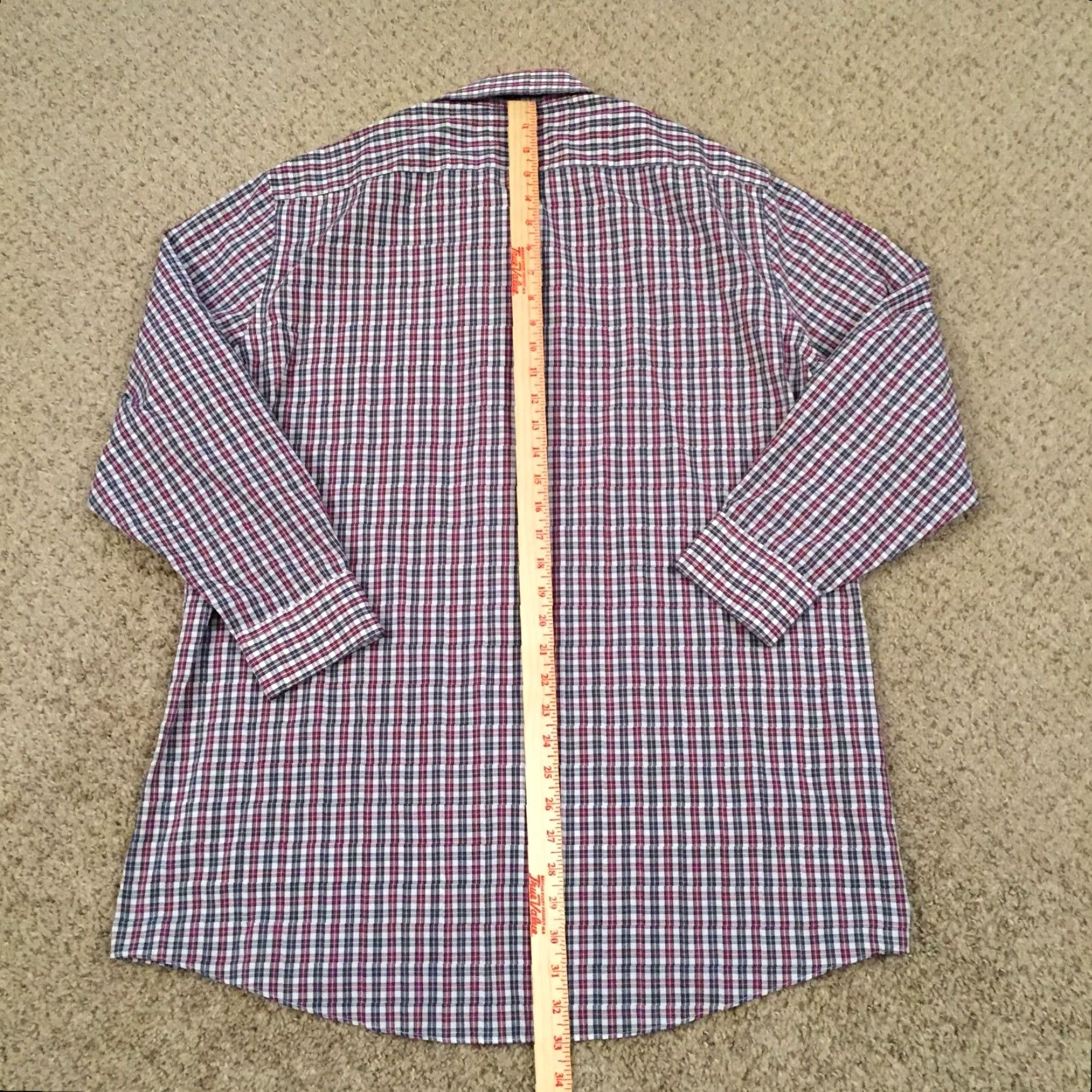 Stafford Stafford Shirt Mens 17 Purple Plaid Long Sleeve Button Up Size US XL / EU 56 / 4 - 6 Thumbnail
