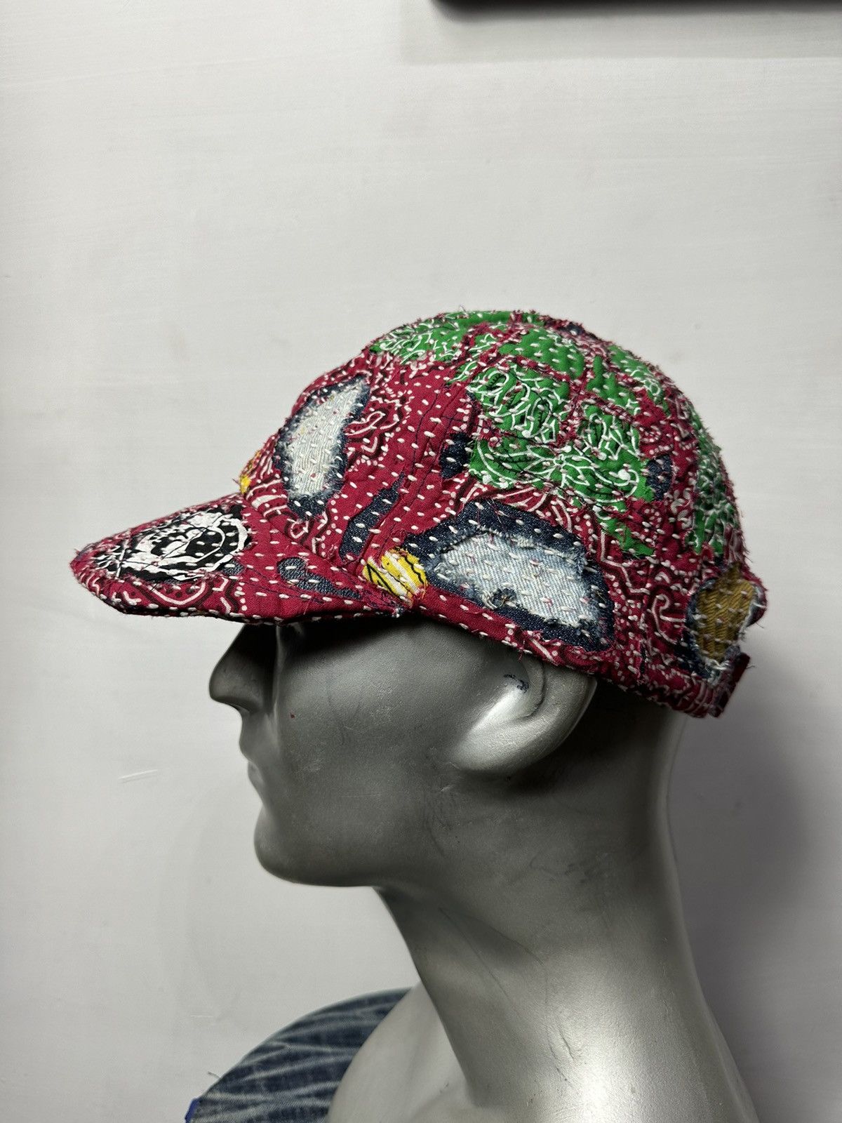 Art Comes First × Handmade Custom Made Distressed Paisley Patchwork Boro hats Size ONE SIZE - 5 Thumbnail