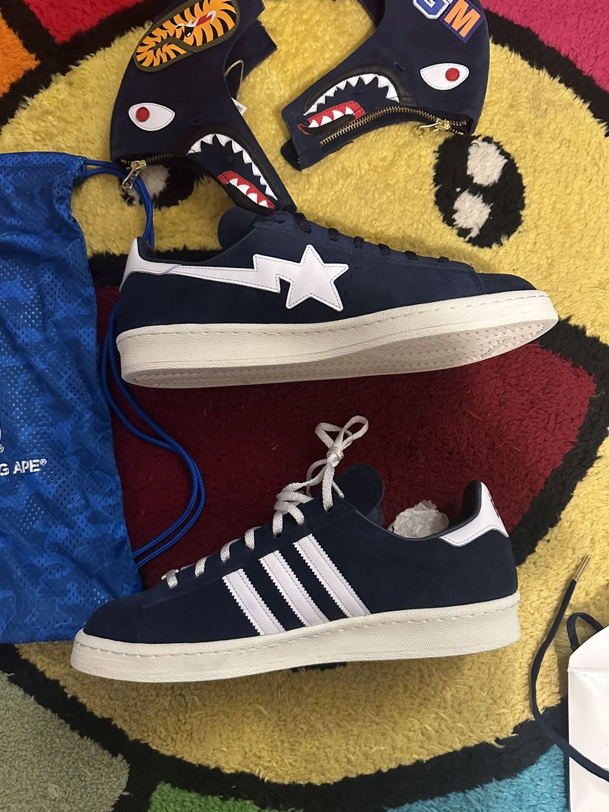 Adidas Adidas Campus 80s x BAPE Low 30th Anniversary Blue F&F Size US 10.5 / EU 43-44 - 3 Thumbnail