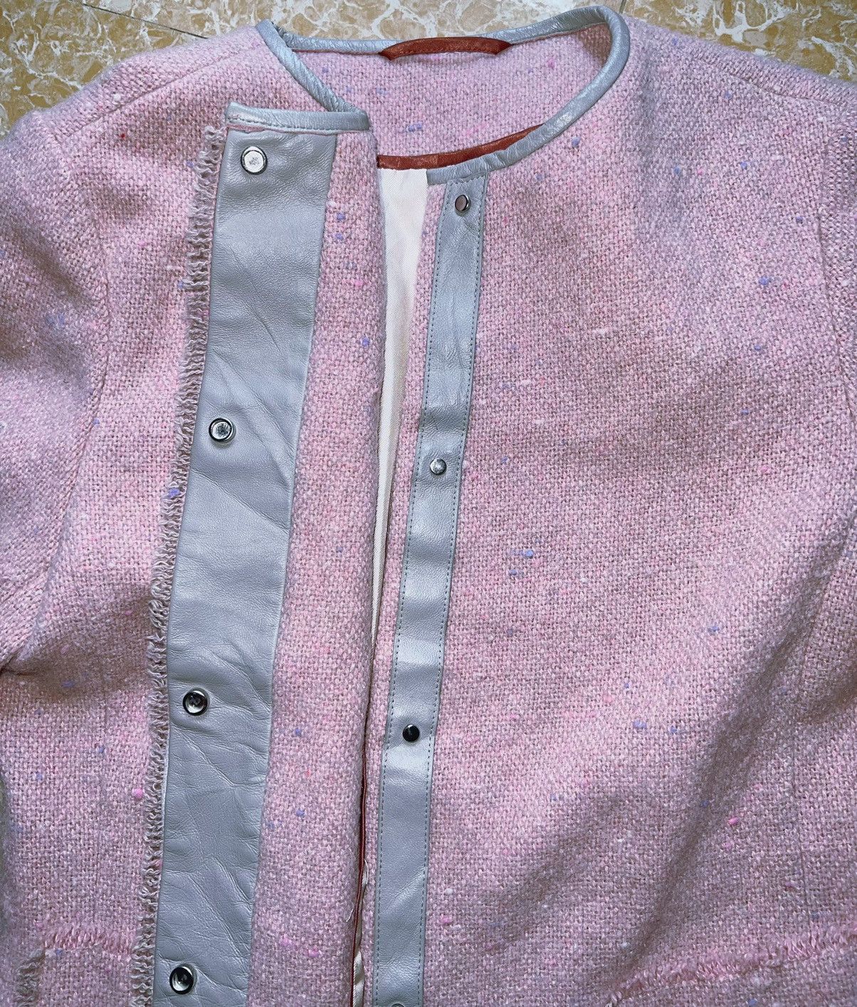 Japanese Brand Italy pink tweed jacket 💕🎀 Size XS / US 0-2 / IT 36-38 - 5 Thumbnail