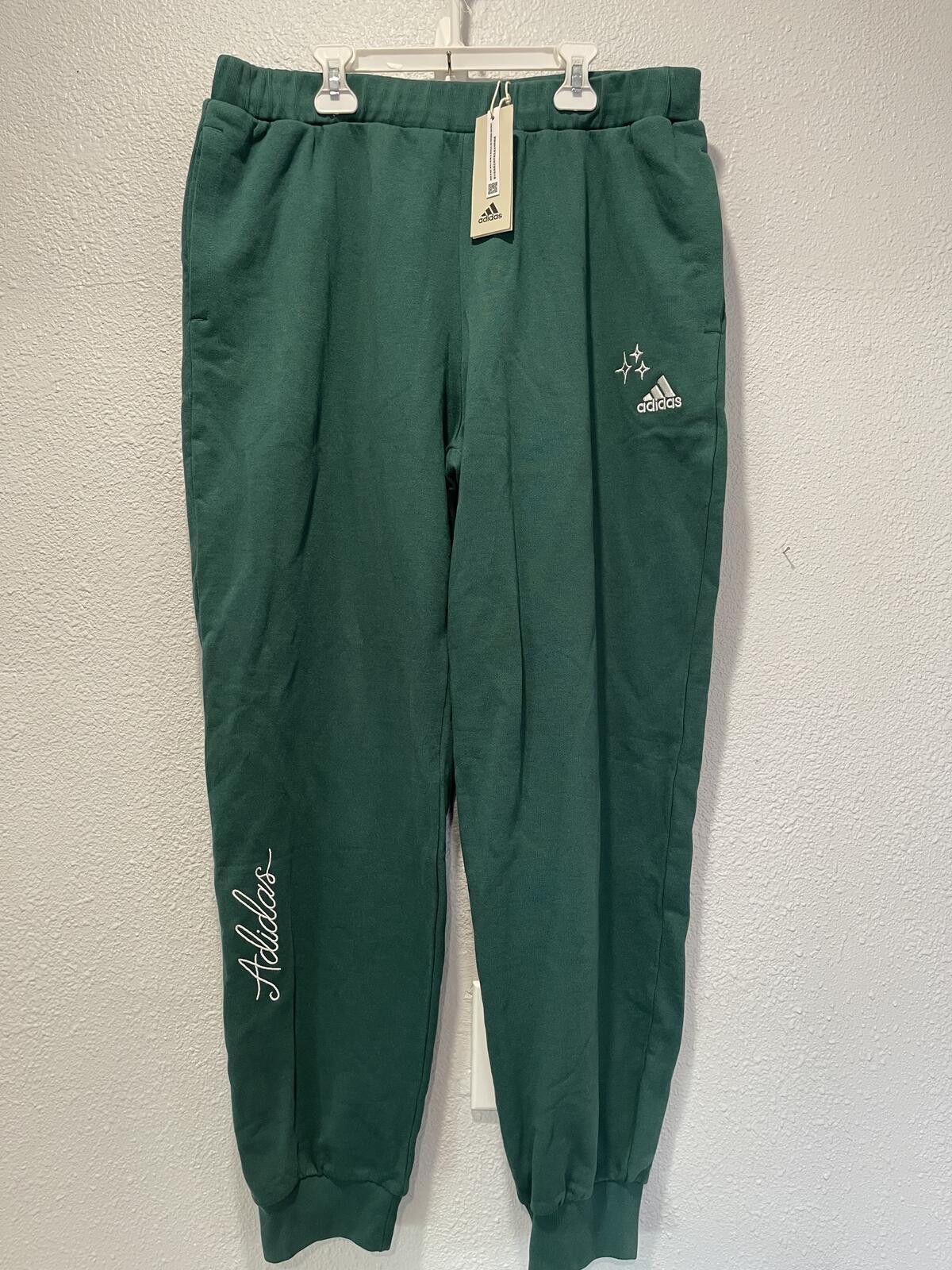 Adidas Adidas Green Jogger Sweatpants with Embroidered Logo and P.O Size 40" / US 18 - 1 Thumbnail