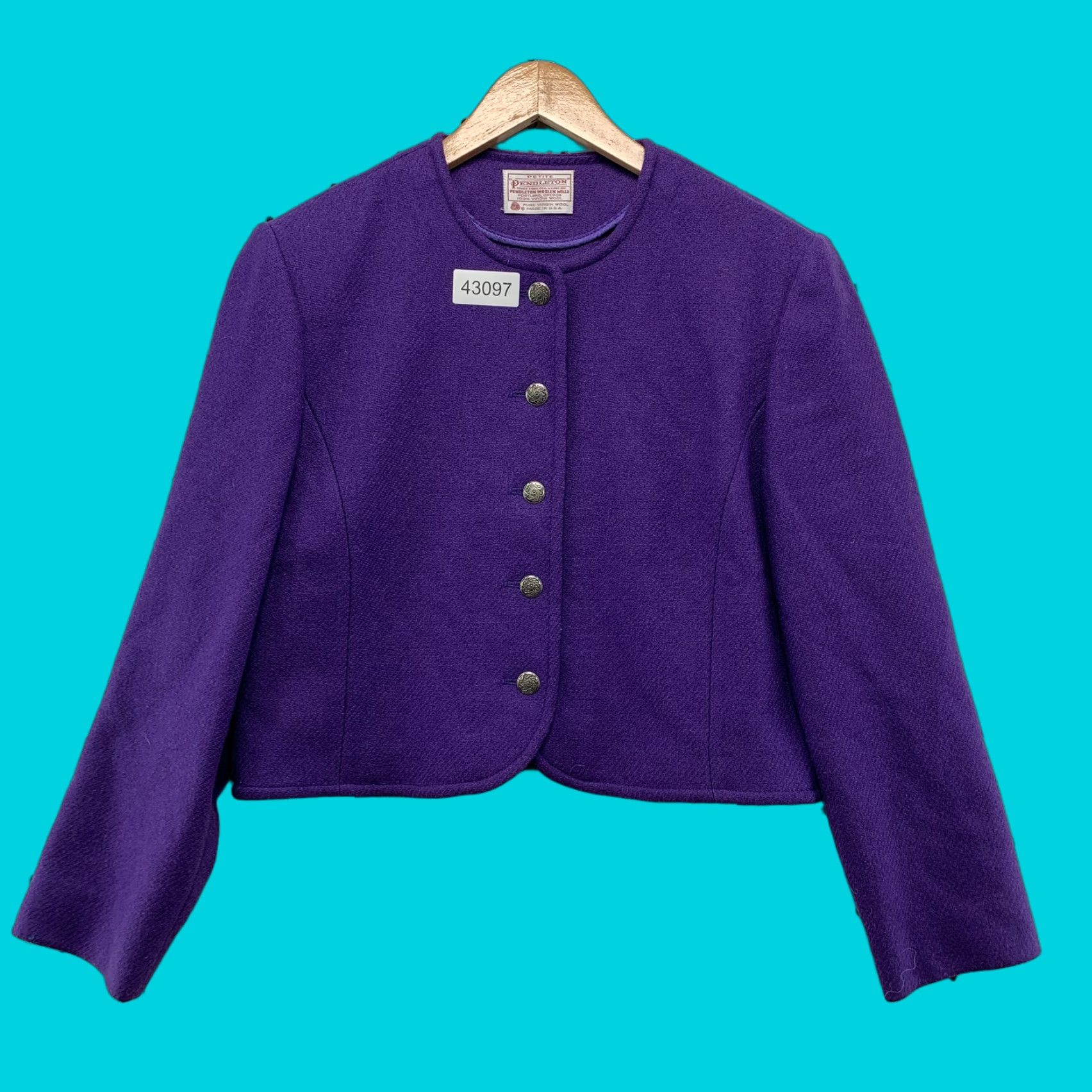 Pendleton VINTAGE Pendleton Wool Blazer Jacket Women's Medium Purple Cardigan USA Size M / US 6-8 / IT 42-44 - 1 Thumbnail