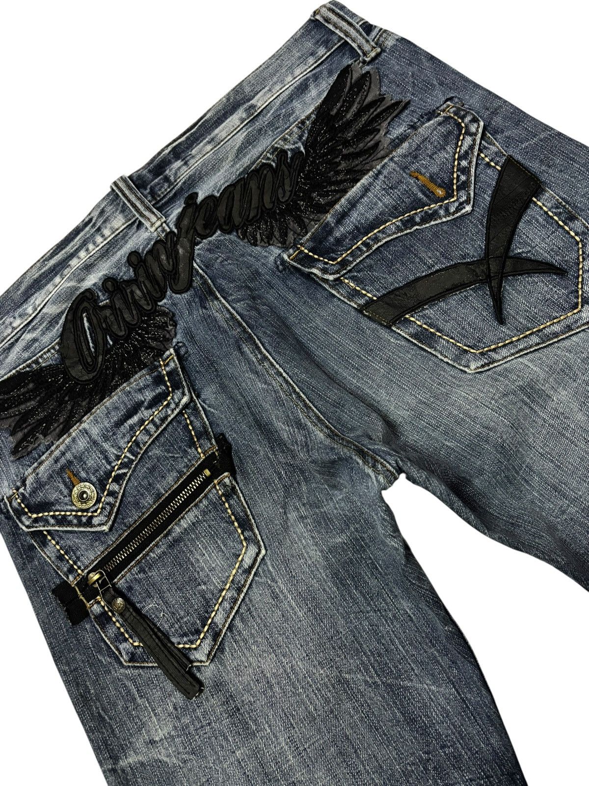 Japanese Brand Vtg Oririn Japan Whisker Faded Punk Jeans Size US 34 / EU 50 - 9 Thumbnail