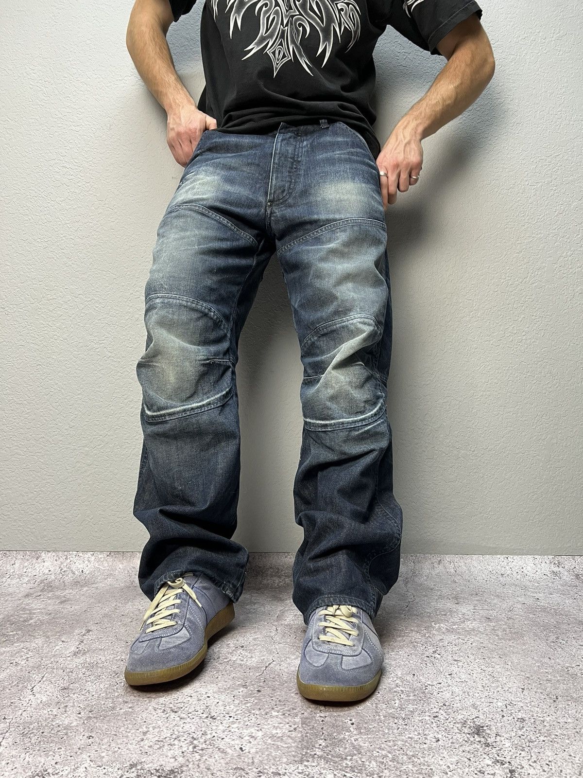 G-Star × Japanese Brand Vintage pants G Star Raw y2k denim flared baggy Cargo Size US 31 - 3 Thumbnail