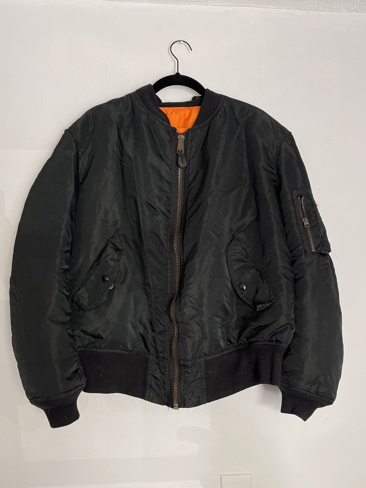 image of Alpha Industries Bomber Jacket in Black, Men's (Size Large)