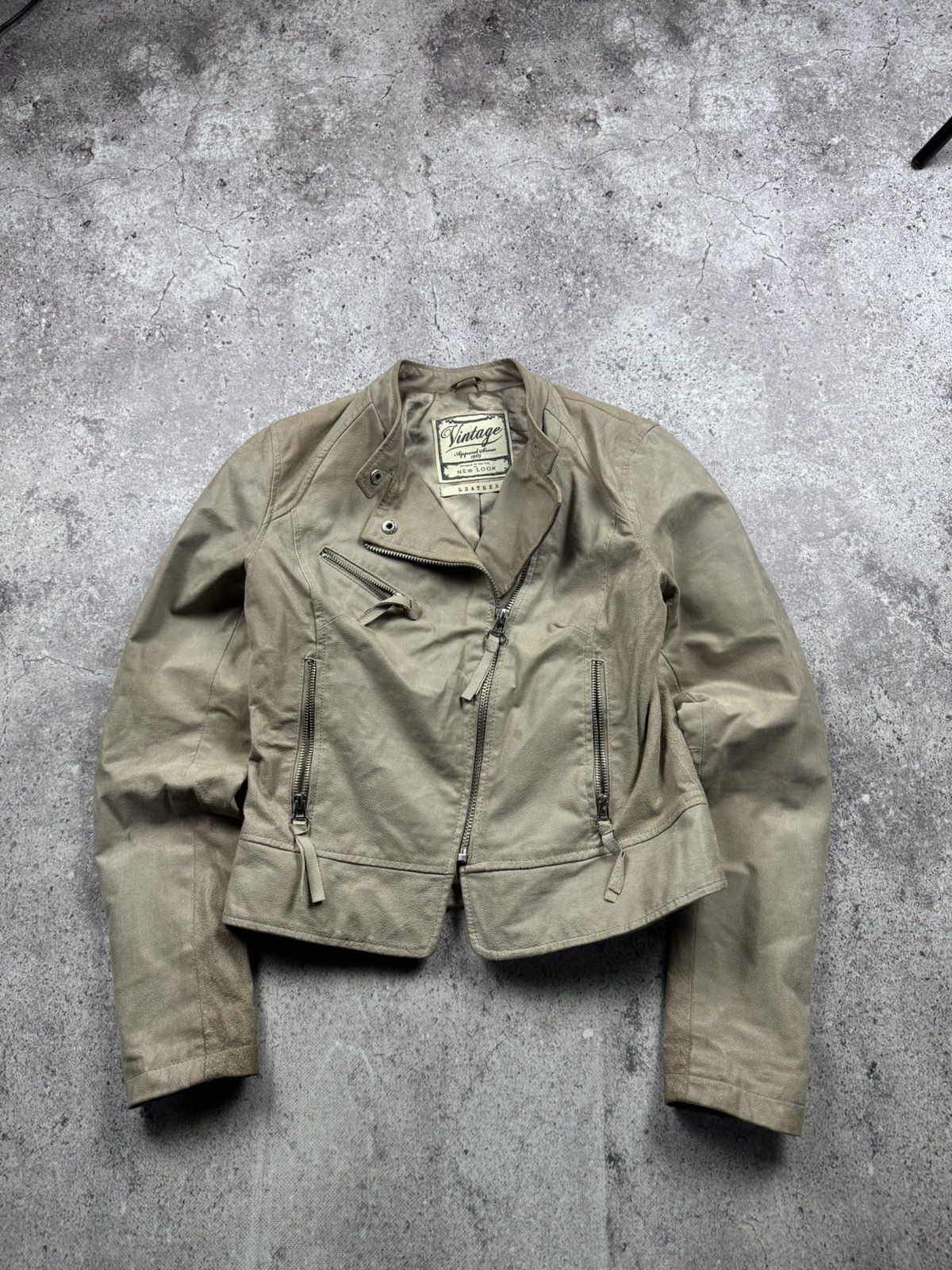 Japanese Brand SICK DISTRESSED BIKER ASSYMETRICAL ZIP LEATHER JACKET Y2K Size M / US 6-8 / IT 42-44 - 4 Thumbnail