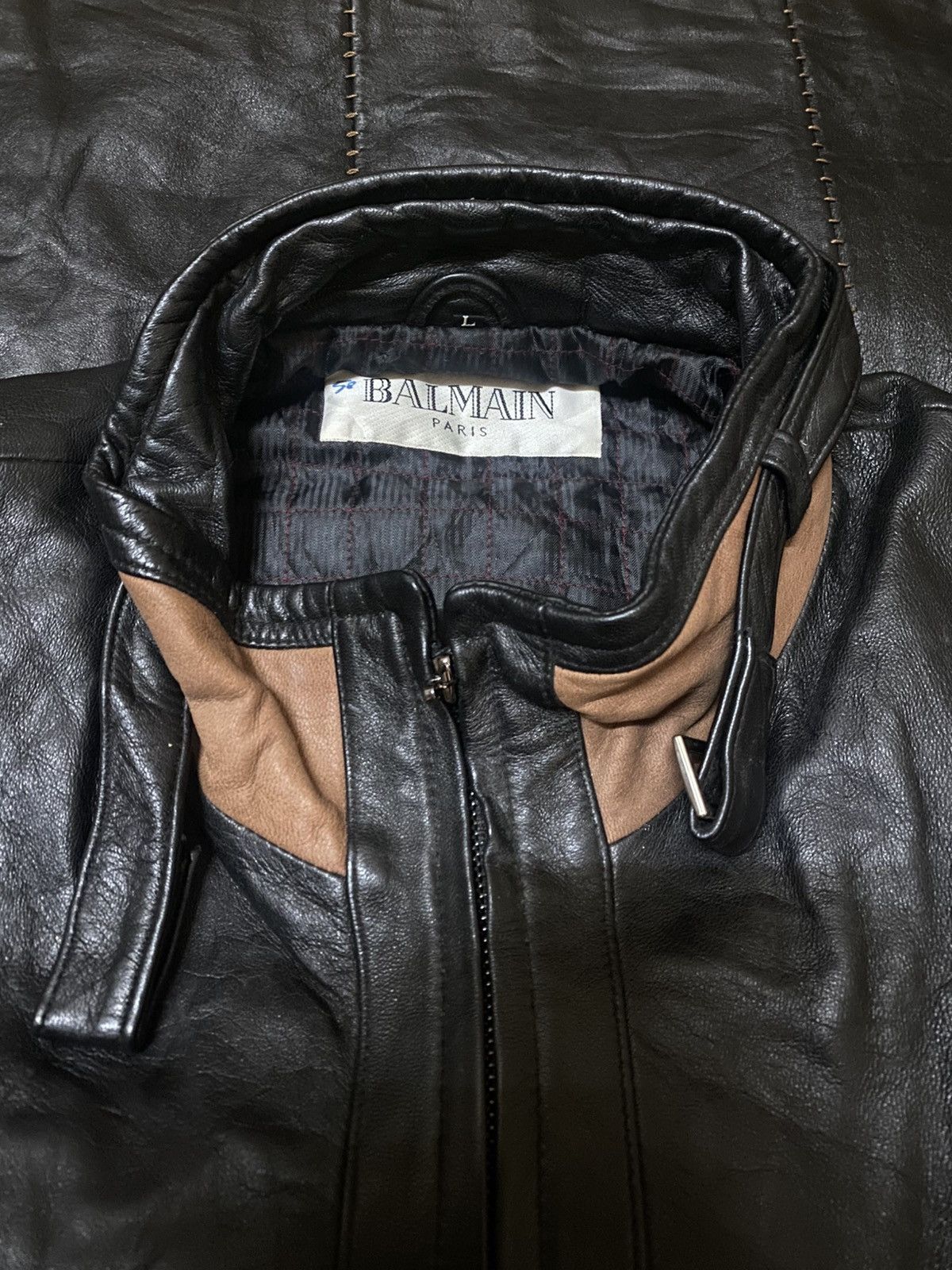 Balmain Vintage Balmain Black Leather Long Jacket Size US L / EU 52-54 / 3 - 7 Thumbnail