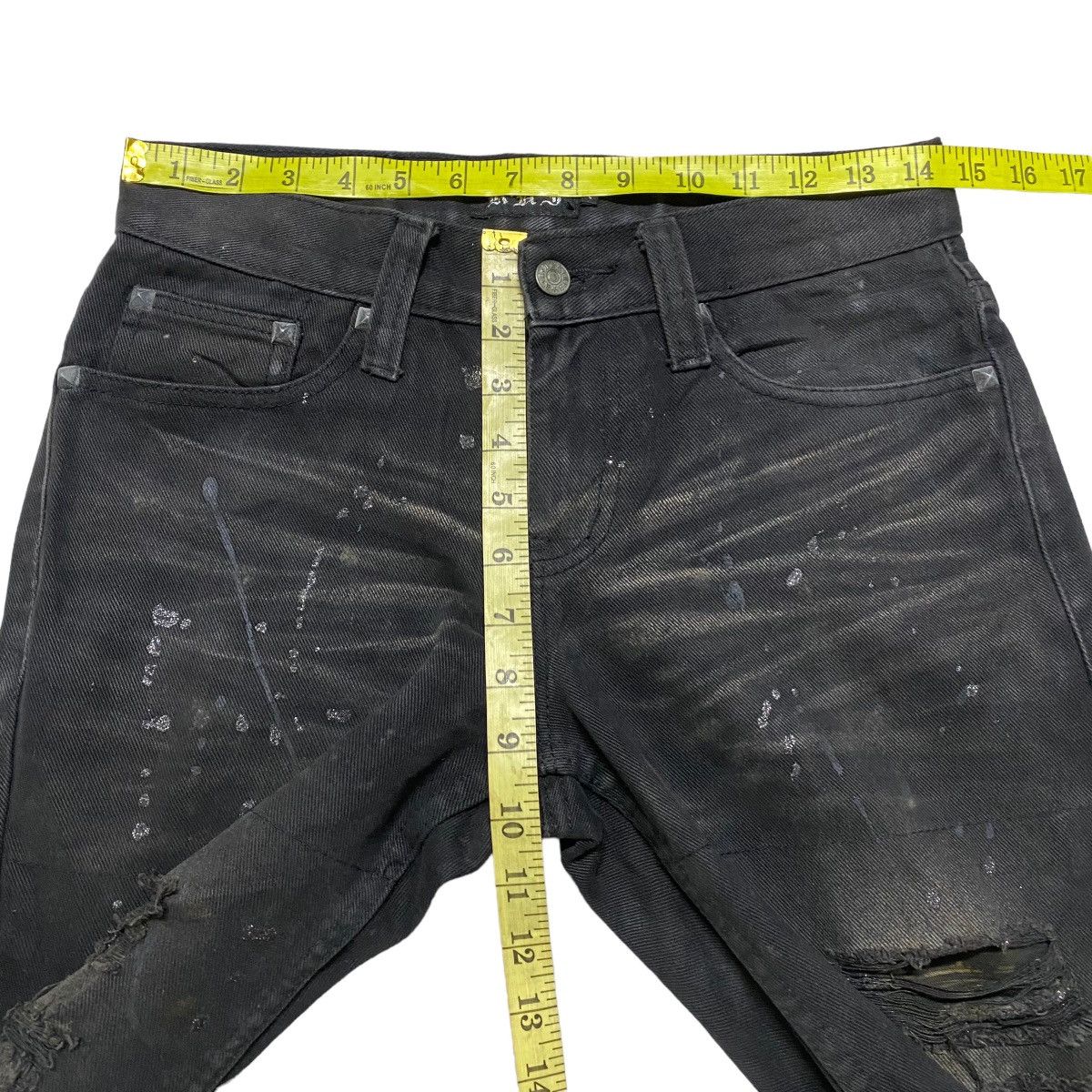 Japanese Brand Japanese Brand K.U.I Denim Flares Coated Distressed Jeans Size US 28 / EU 44 - 17 Thumbnail