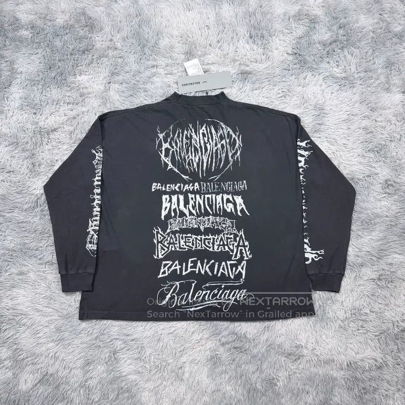 Balenciaga Balenciaga Black long-sleeve sweater with lettering logo p Size US M / EU 48-50 / 2 - 2 Thumbnail