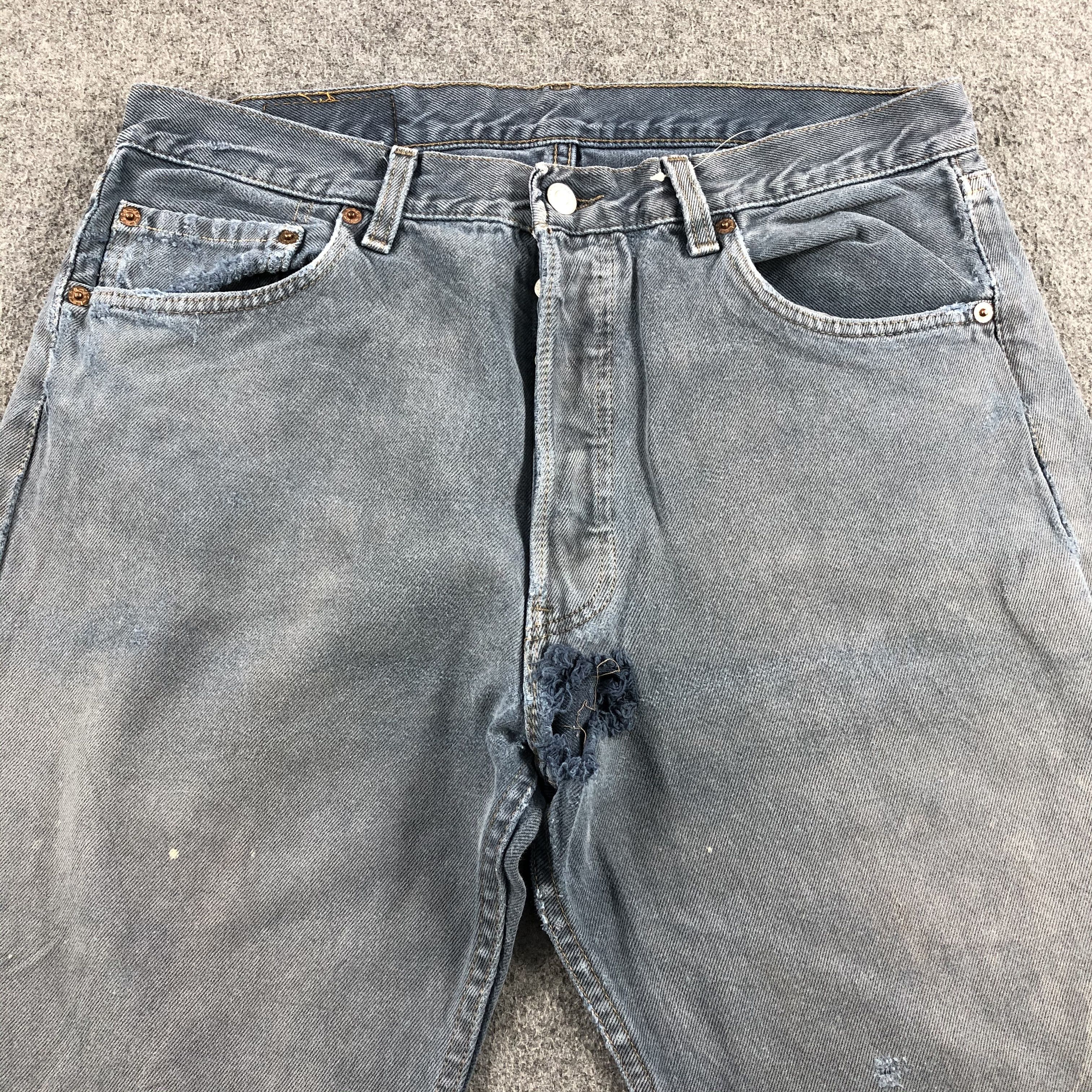 Levi's 90s Vintage Ripped Levis 501 Earth Tone Jeans-J1572 Size US 33 - 3 Thumbnail