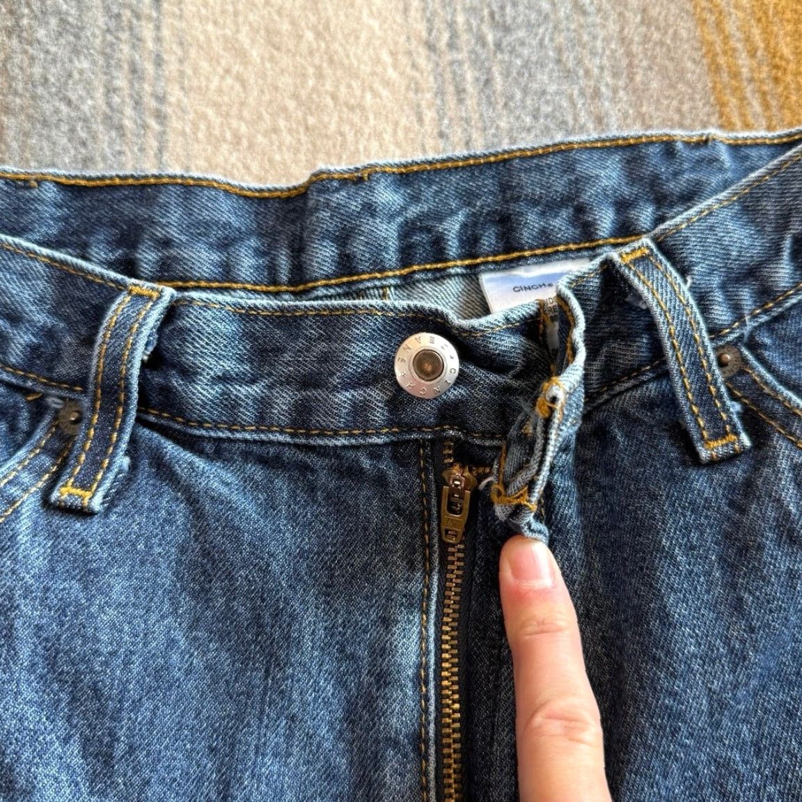 Denime Cinch Jeans Men’s Denim Blue 35x32 Straight Leg Cowboy Western Wear Regular Size Men Color Blue Pattern Solid Inseam 32 Size US 35 - 6 Thumbnail